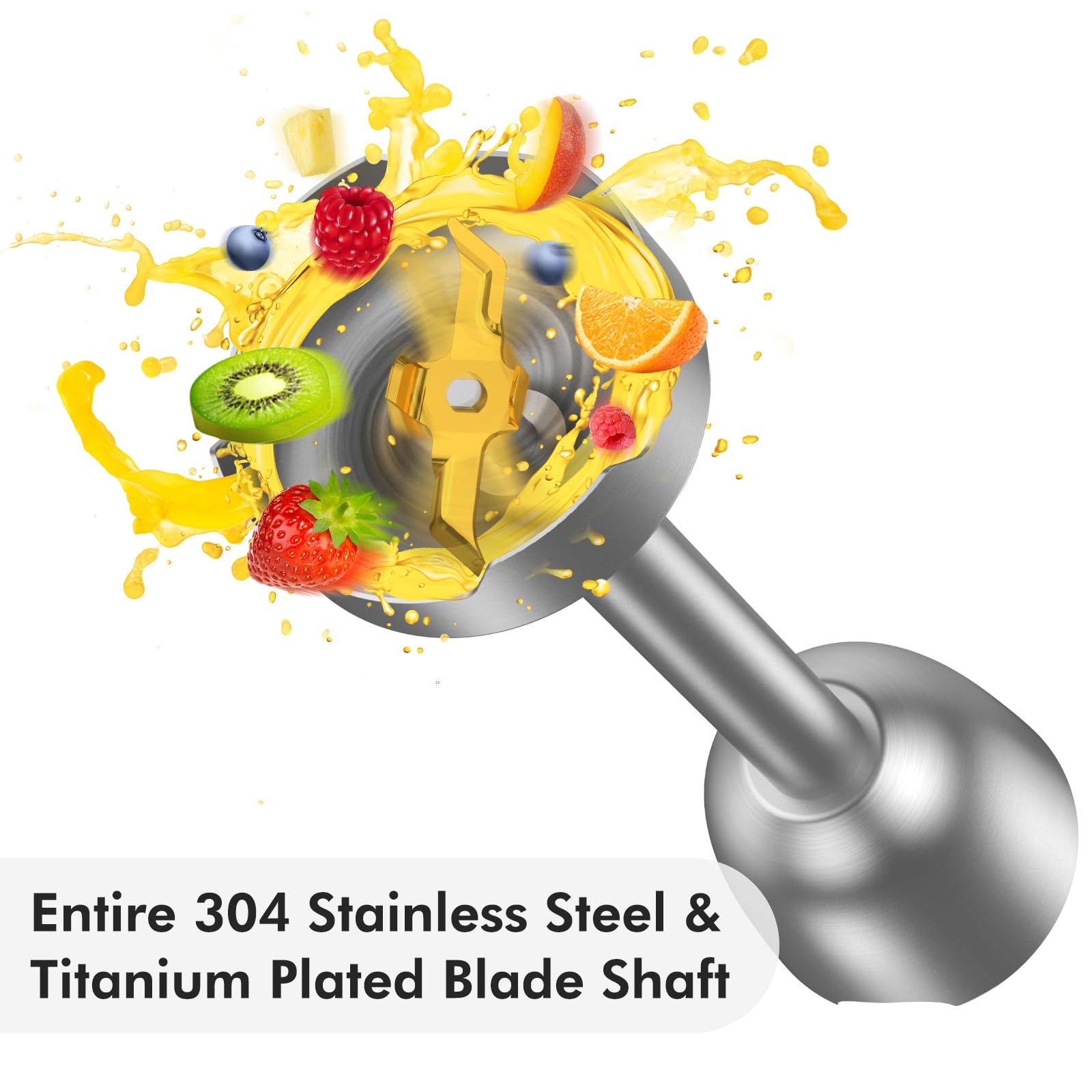 Koios 1000W Immersion Hand Blender, Upgrated 5-In-1 Handheld Blender, Full Copper Motor, Titanium Enhanced Blender Shaft, 12-Speeds, 600Ml Mixing Beaker, 500Ml Chopper, Whisk & Milk Frother