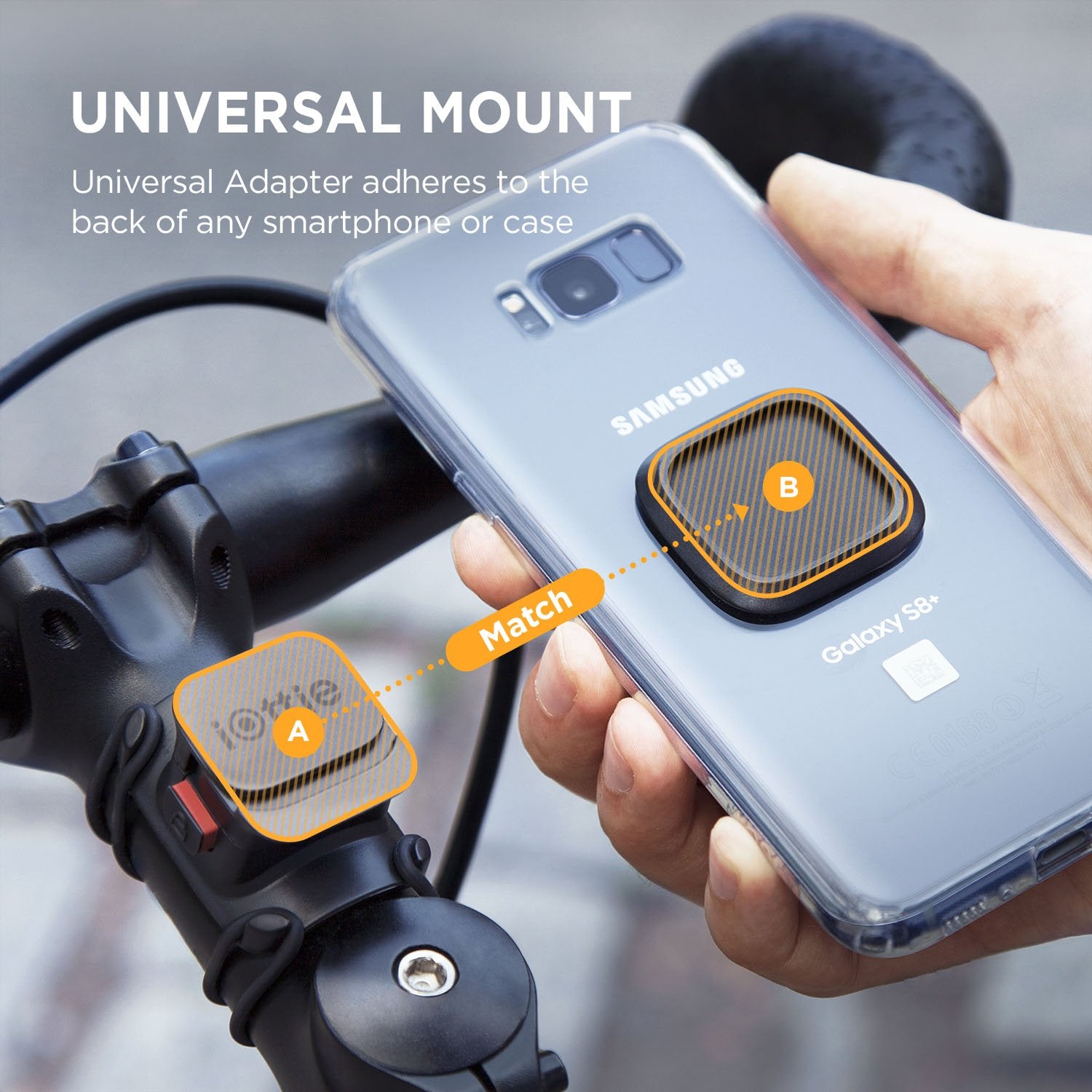 Iottie Active Edge Go Bike Phone Holder Bar Mount  Smartphone  Iphone Xs Max R 8/8S 7 Plus 6S 6 Se Samsung Galaxy S8 Plus S8 Edge S7 S6 Note 8 5 (Hlbkio104)