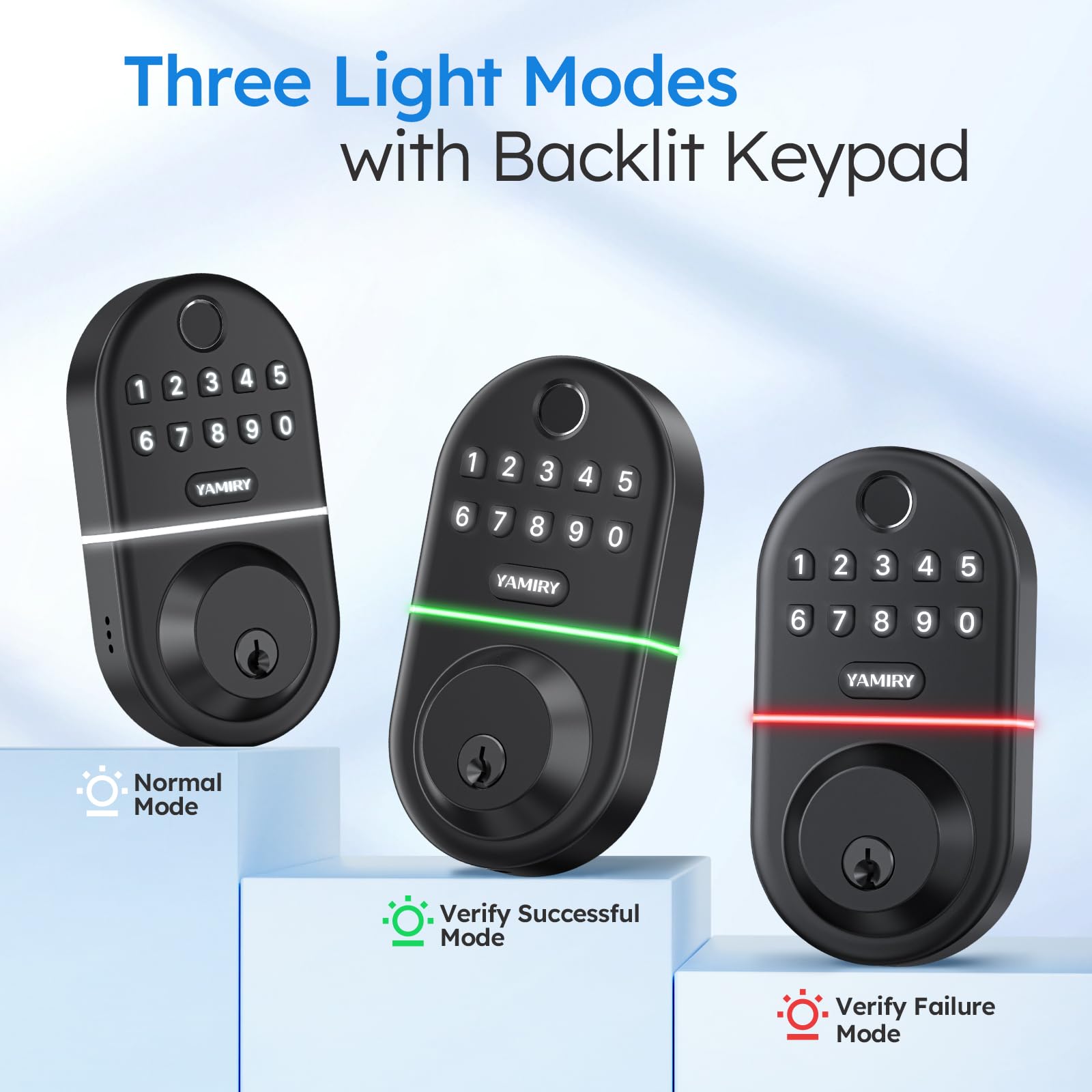 Yamiry Electronic Keypad Deadbolt, Fingerprint Door Lock,Keyless Entry Digital Lock For Front Door, Smart Deadbolt,Easy Installation