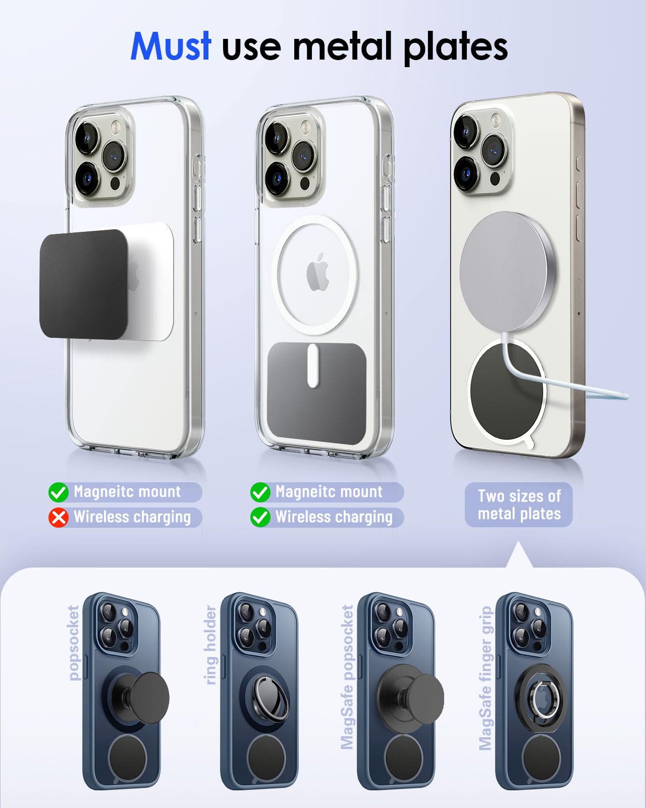 Volport Magnetic Phone Mount For Car Vent: [Strong Magnet Clip Hook] Air Vent Holder For Iphone 16/15/14/13/12 Pro Max Plus Samsung S24 Ultra S24+ All Cell Phone & Tablets (Sliver)
