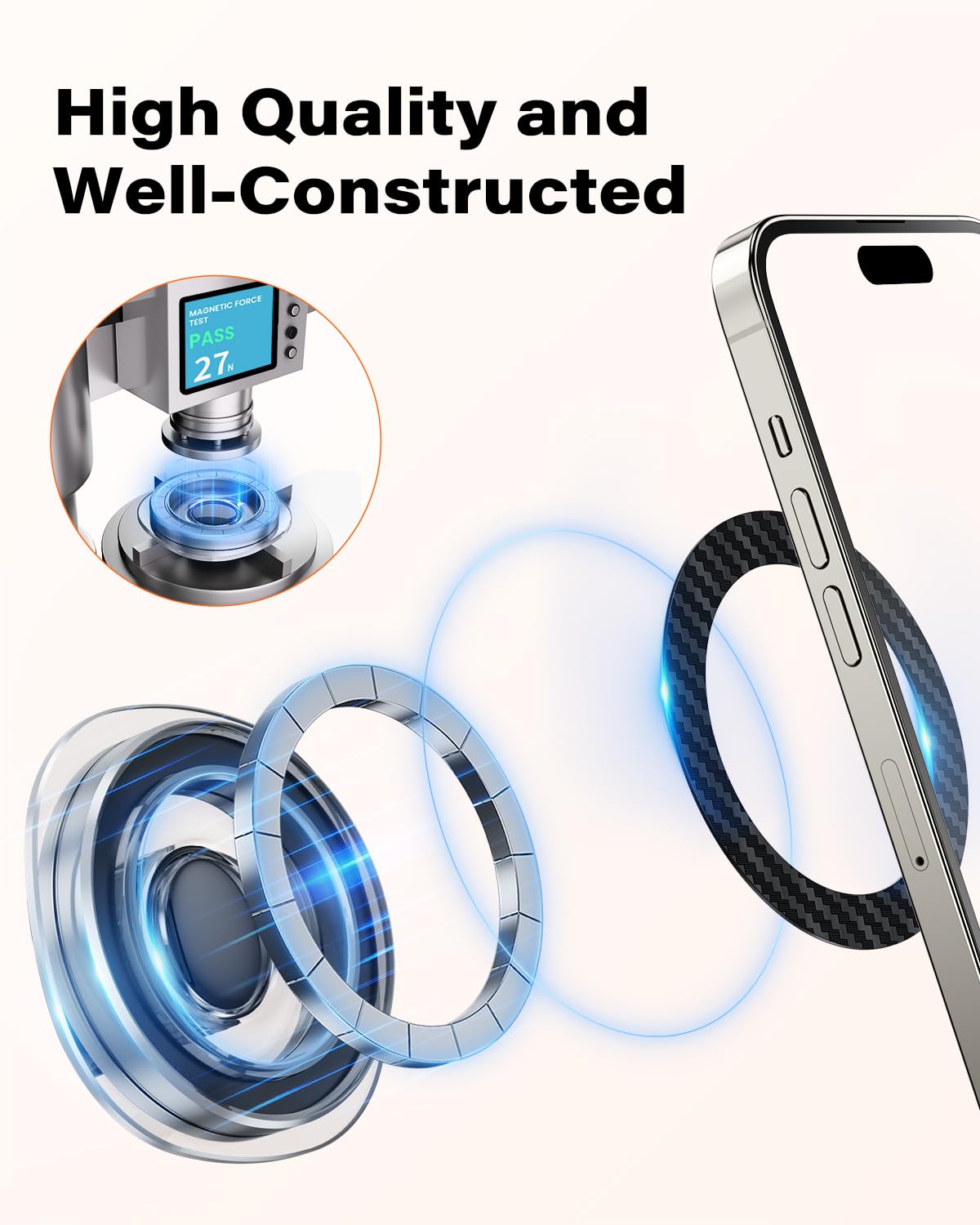 Oqtiq Phone Cup Holder For Car Mount Compatible With Magsafe, Quick Extension Long Arm And 360° Rotation - Stable & Secure For Iphone 12-16 Series