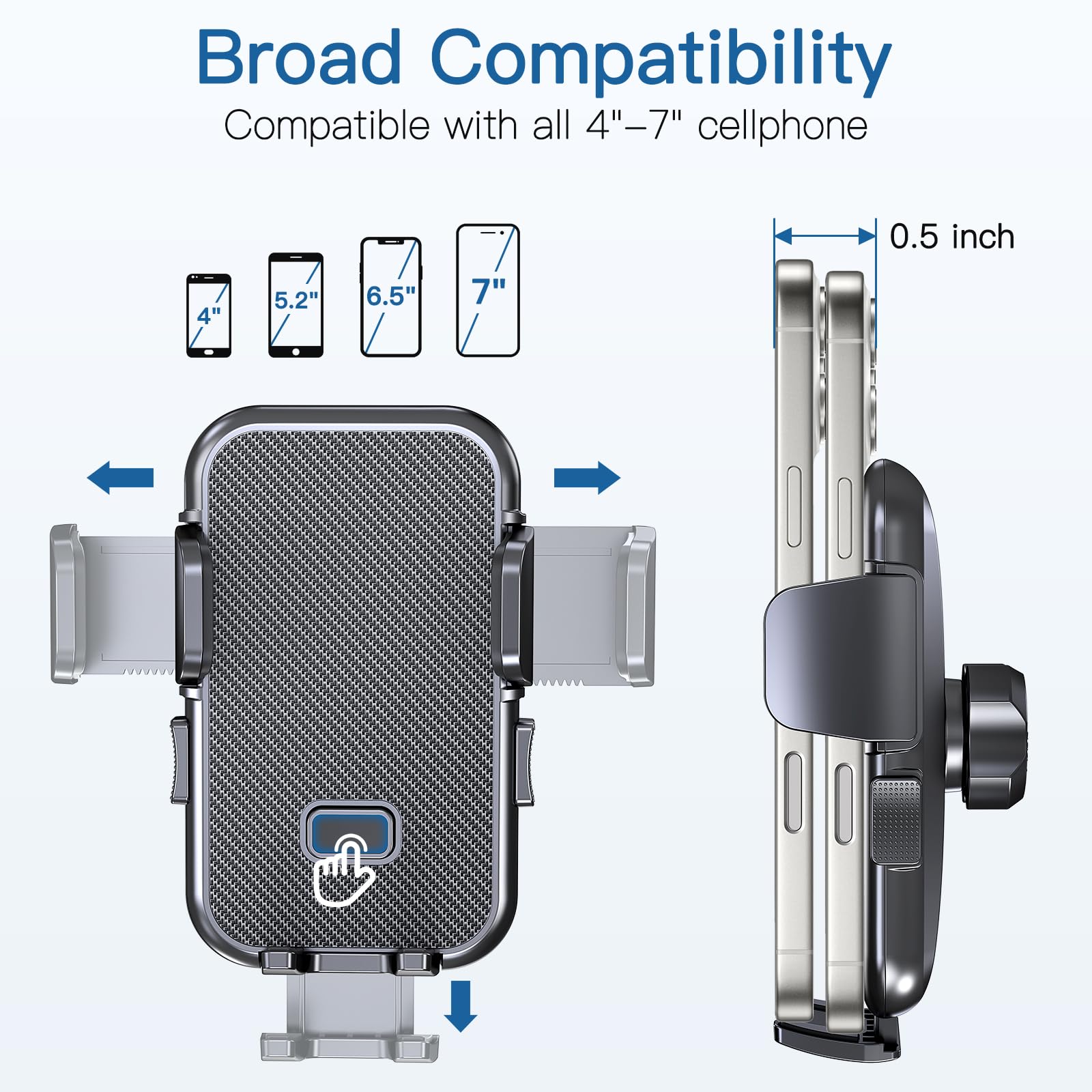 Uniwit Car Air Vent Phone Mount,360°Rotation,Solid & Steady,Auto-Clamping,Easy Installtion,Car Phone Holder,Compatible For All Iphone Series And Other 4-7 Inchs Cellphone.