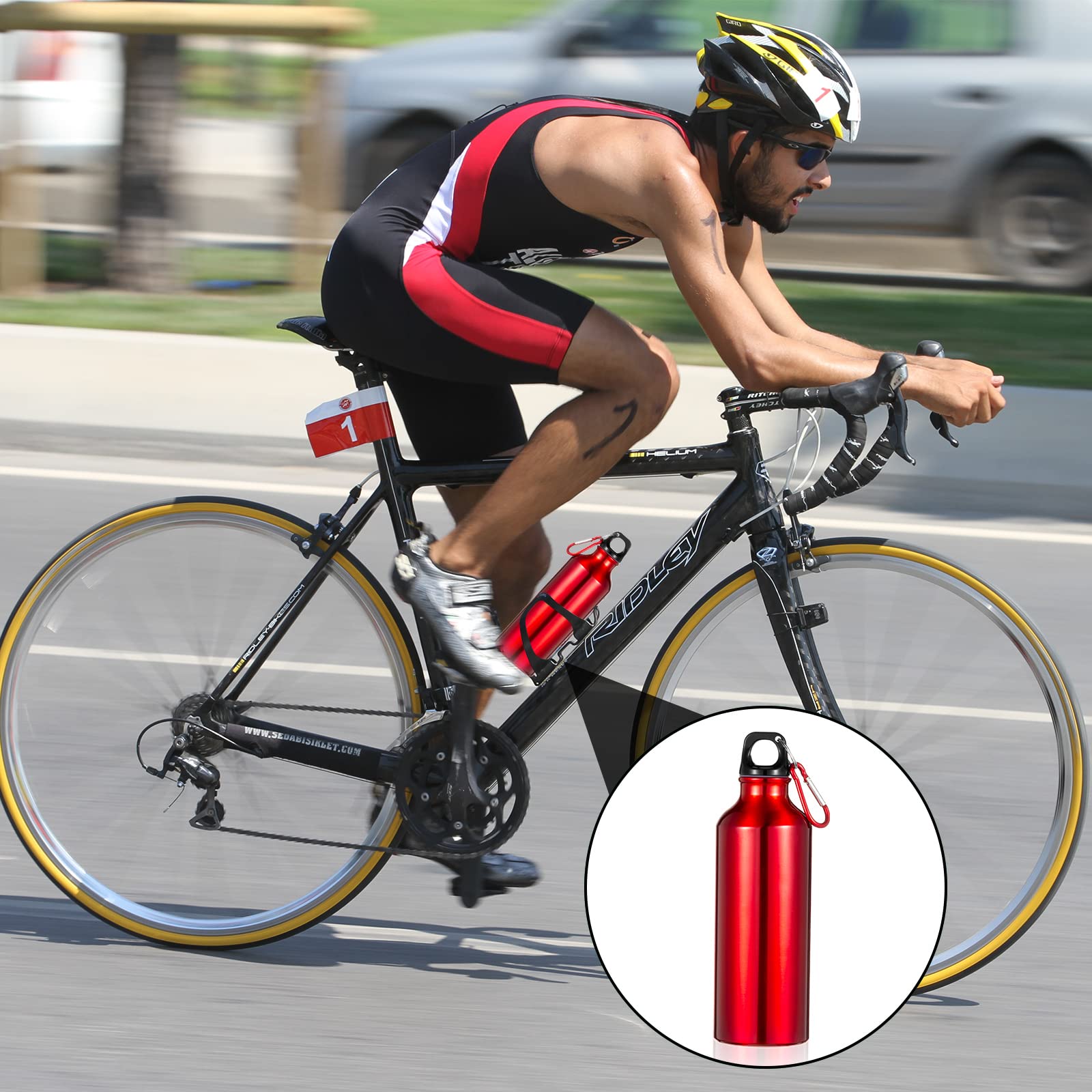 24 Pieces Aluminum Water Bottle 17 Oz Leak Proof Lightweight Aluminum Bike Sports Bottle Bulk