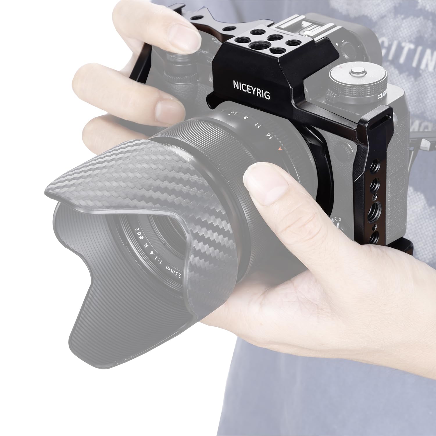 Niceyrig Full Cage For Fujifilm Xt-5 Mirrorless Camera With Grip, Quick Release Plate For Arca-Swiss, Multiple Mounting Points - 557