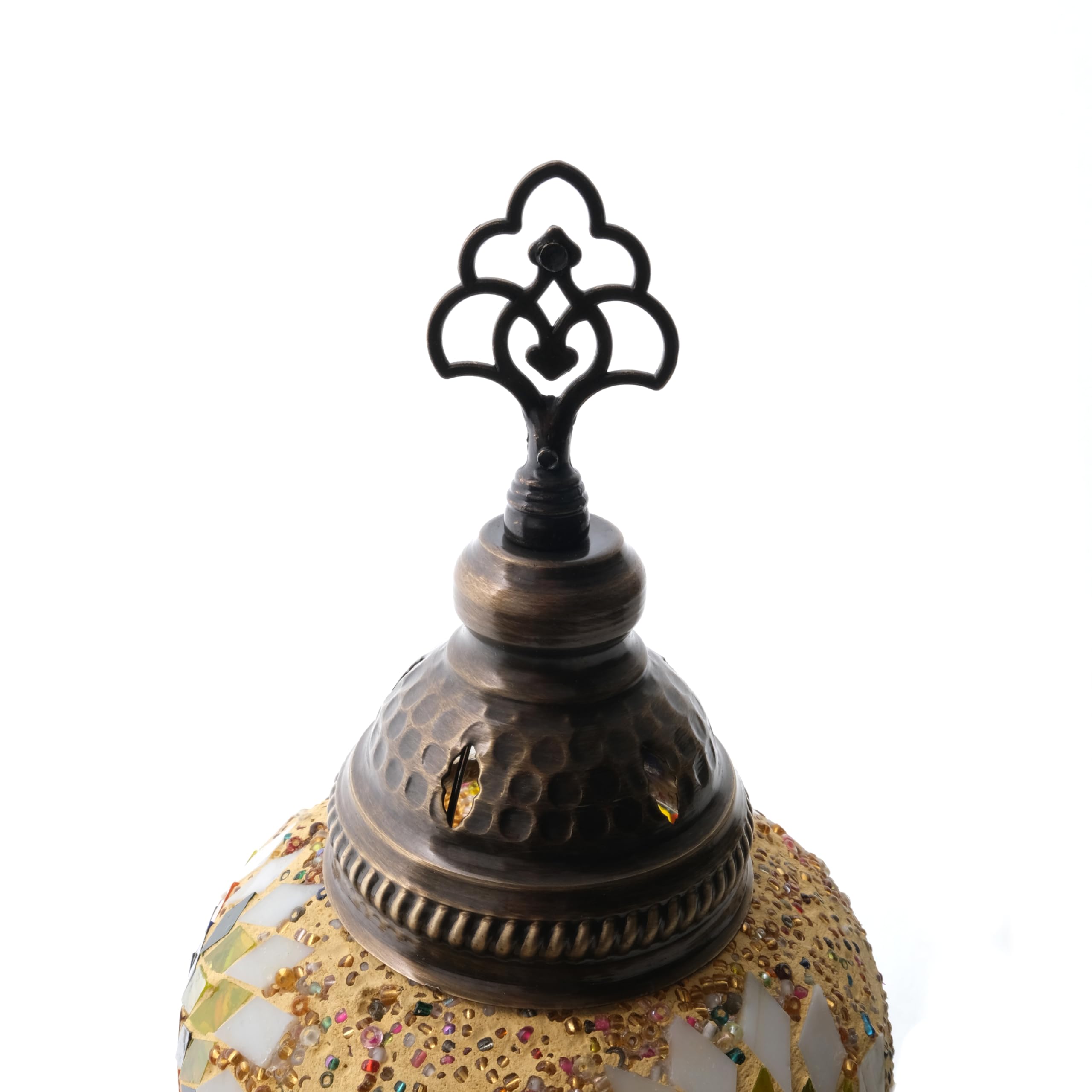 Asylove Turkish Lamp, Mosaic Table Lamp, Home Lighting, Handcrafted Table Lamp, Authentic Moroccan Lamp, 5 Inch Globe - Total Dimensions 5 X 5 X 13 İnch (Purple)