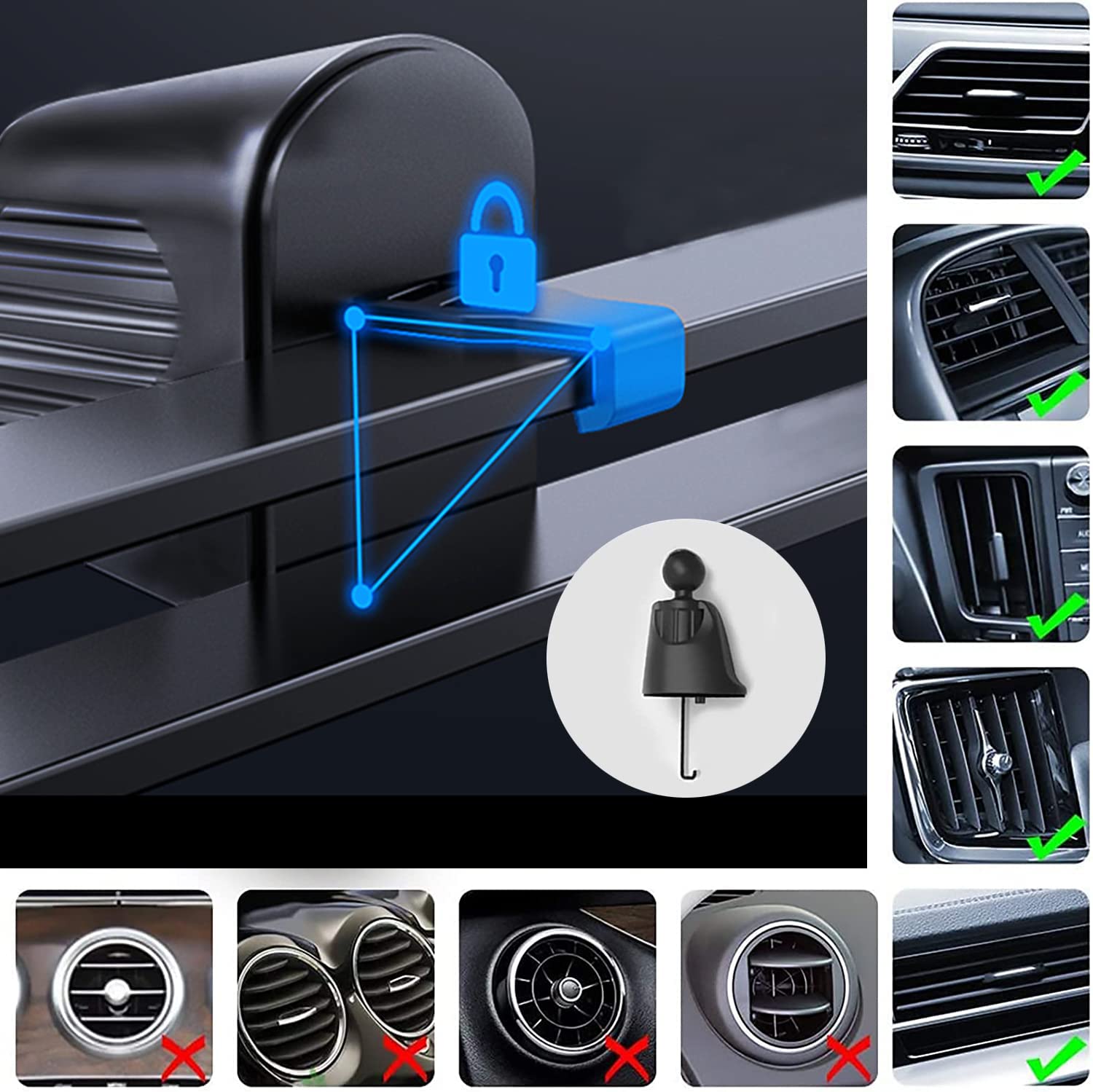 Xiqutoa Car Phone Holder Mount Dashboard/Air Vent/Windshield For Moto Motorola G Power   /G Pure/G 5G/Edge /One 5G Ace/G7 Z4 Z3/E 2020 E6,Lg Velvet Wing,K92 K51 Q70,Stylo 6 5,V60 G8 G8X V40 Thinq