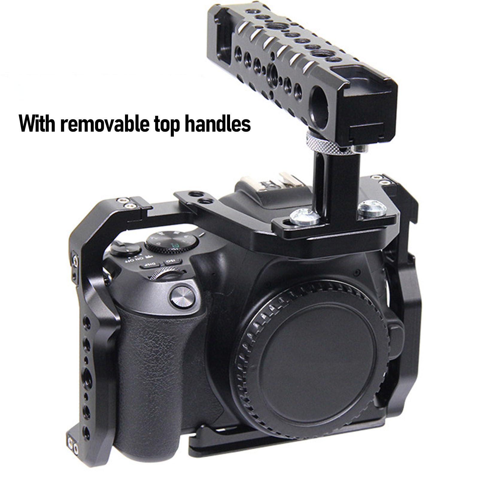 Akozon Camera Video Cage Aluminum Alloy Camera Stabilizer Rig For 200D 200Dii With Multiple Mounting