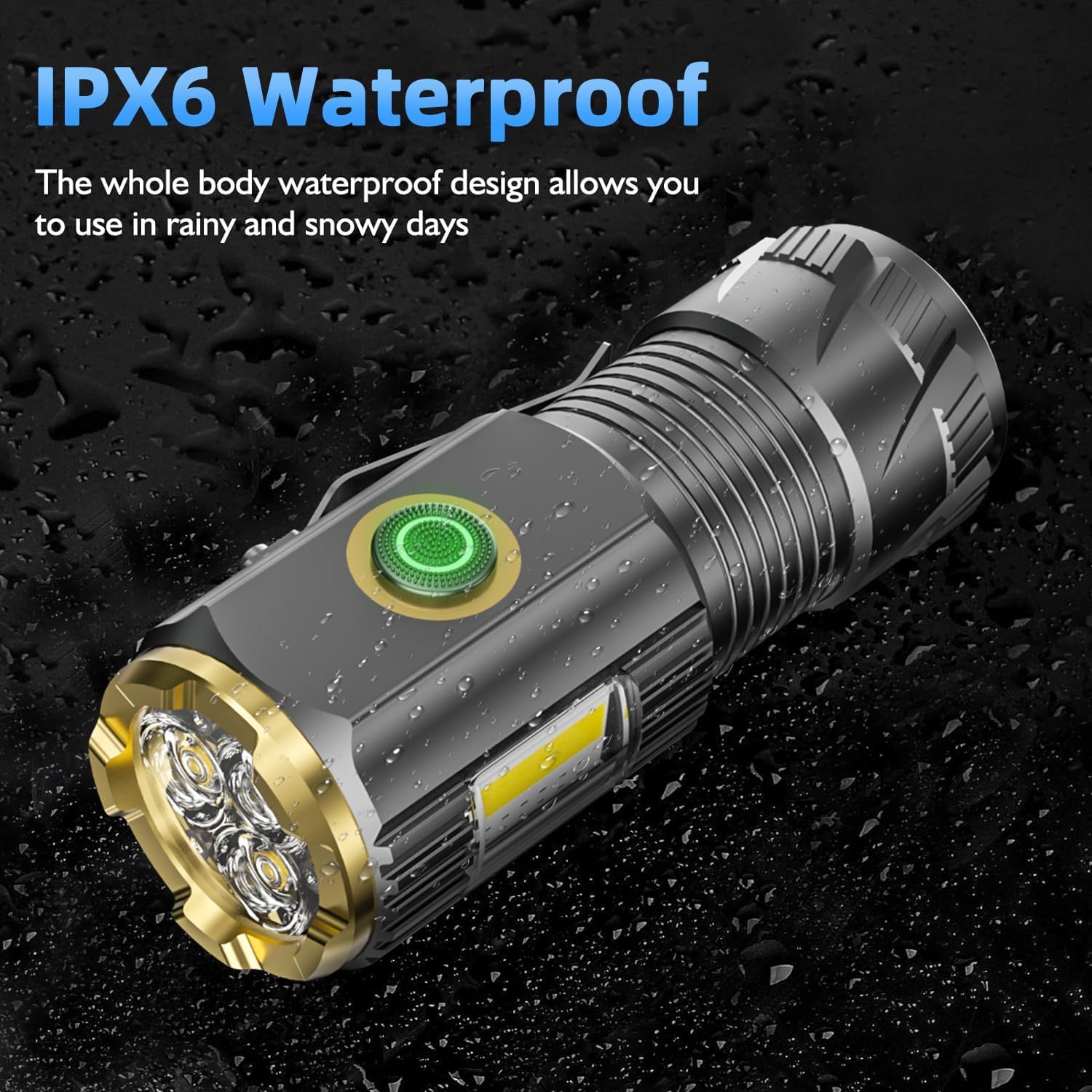 Aiersen Rechargeable Mini Led Flashlight, 9000 Lumens Ultra Bright Small Flashlight, With Clip And Magnet, Ipx6 Waterproof, 6 Modes, Suitable For Camping, Hiking, And Emergency Situations (2-Piece Set)