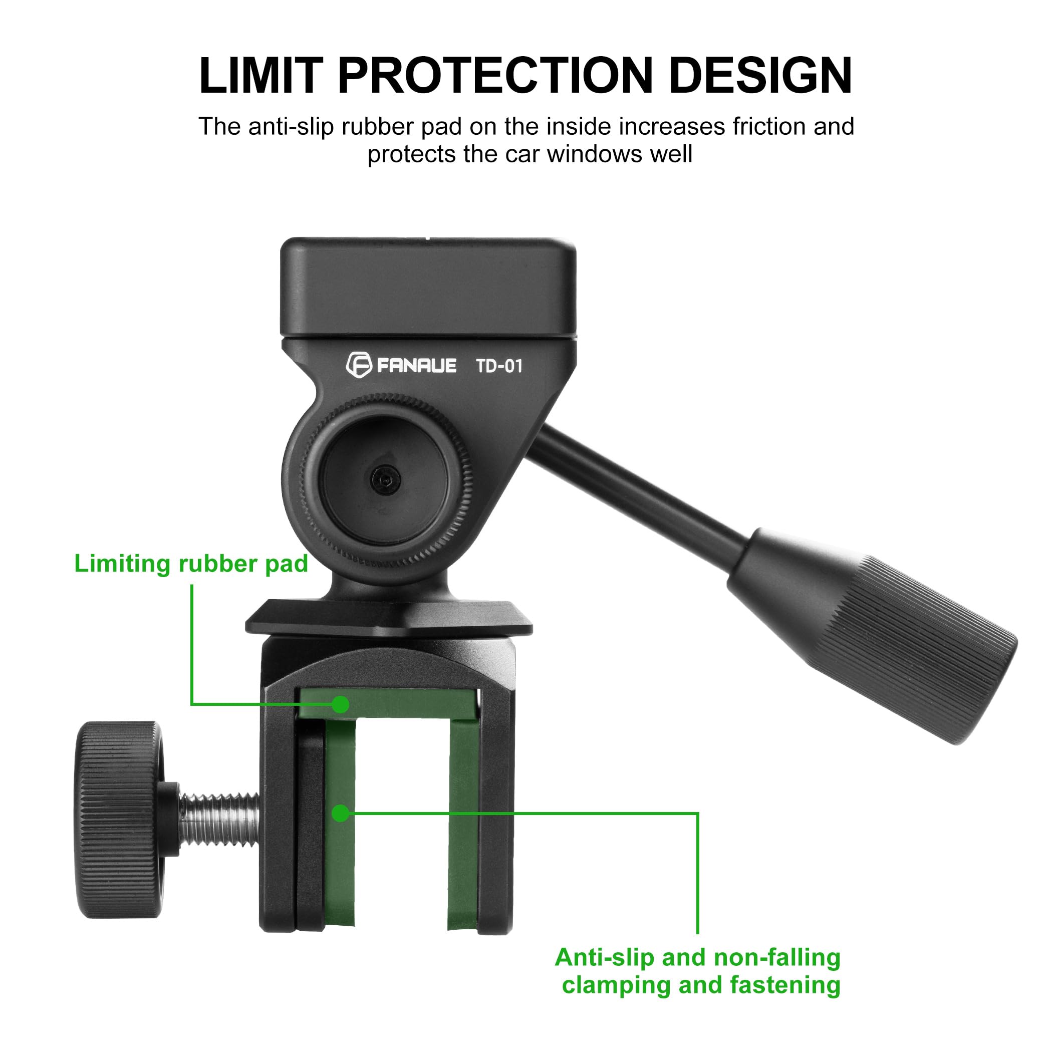 Fanaue Car Window Mount For Spotting Scope Binoculars, Vehicle Mount For Tripod Head Adapter Hunting Scouting, Telescope Clip For Swiss Arca Quick Release Plate Dovetail Groove