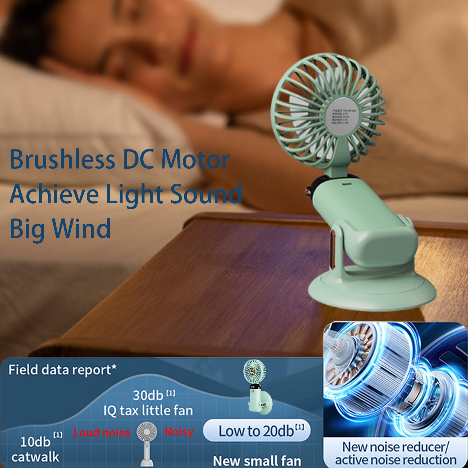 Portable handheld fan with 2400mAh battery and adjustable speeds, perfect for hot weather Koospark