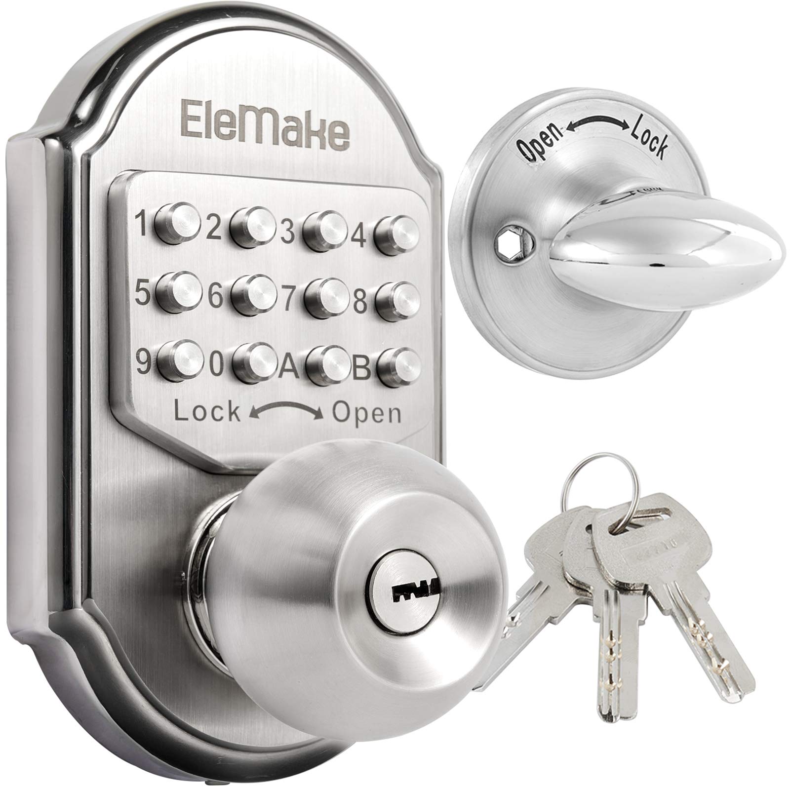 Megaflint Keyless Entry Keypad Deadbolt Door Lock 304 Stainless Steel 100% Mechanical - No Risk Of Low Power