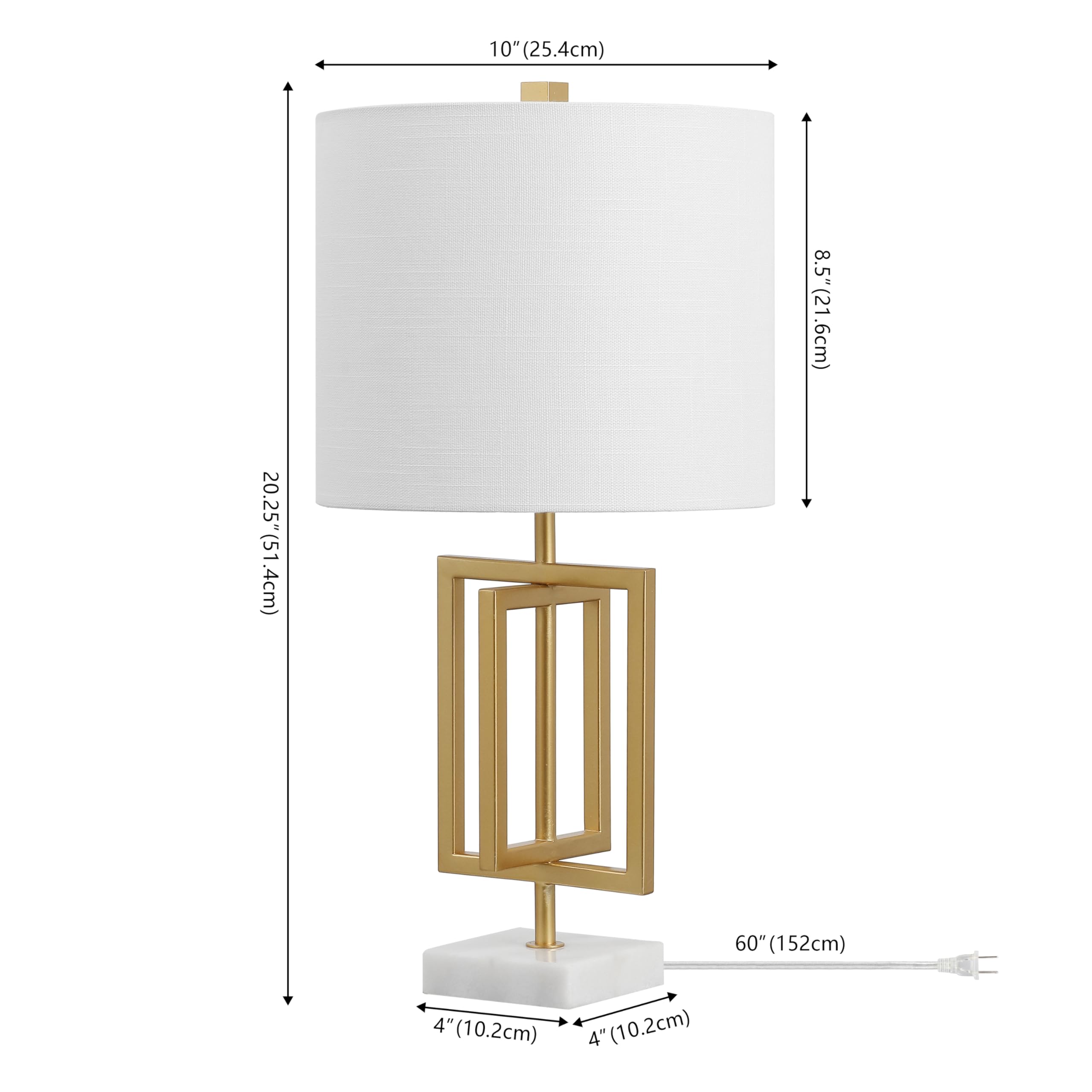 Jonathan Y Jyl1039A Anya 20.25" Metal/Marble Led Table Lamp Glam Contemporary Modern Bedside Desk Nightstand Lamp For Bedroom Living Room Office College Bookcase Led Bulb Included, Gold