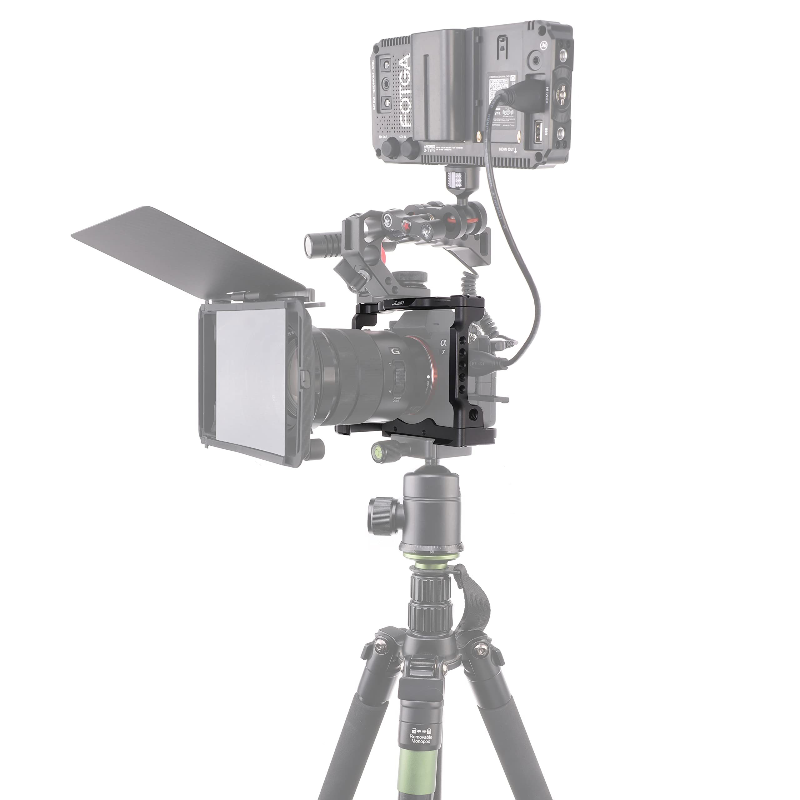 Fotga Jlwin Alloy Aluminum Camera Cage Bracket Stabilizer For Sony A7Iv A7 Mark Iv A7M4 A7Siii A7Sm3 Mirrorless Camera Video Film Making Compatible With Arca Swiss Clamp