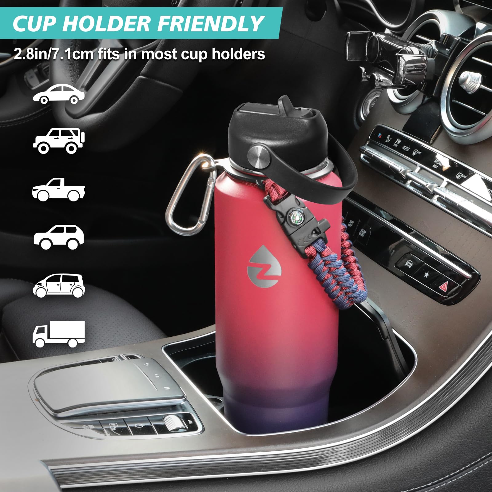 32Oz Insulated Tumbler, Insulated Water Bottle With Straws And Two Lids, Stainless Steel Tumbler