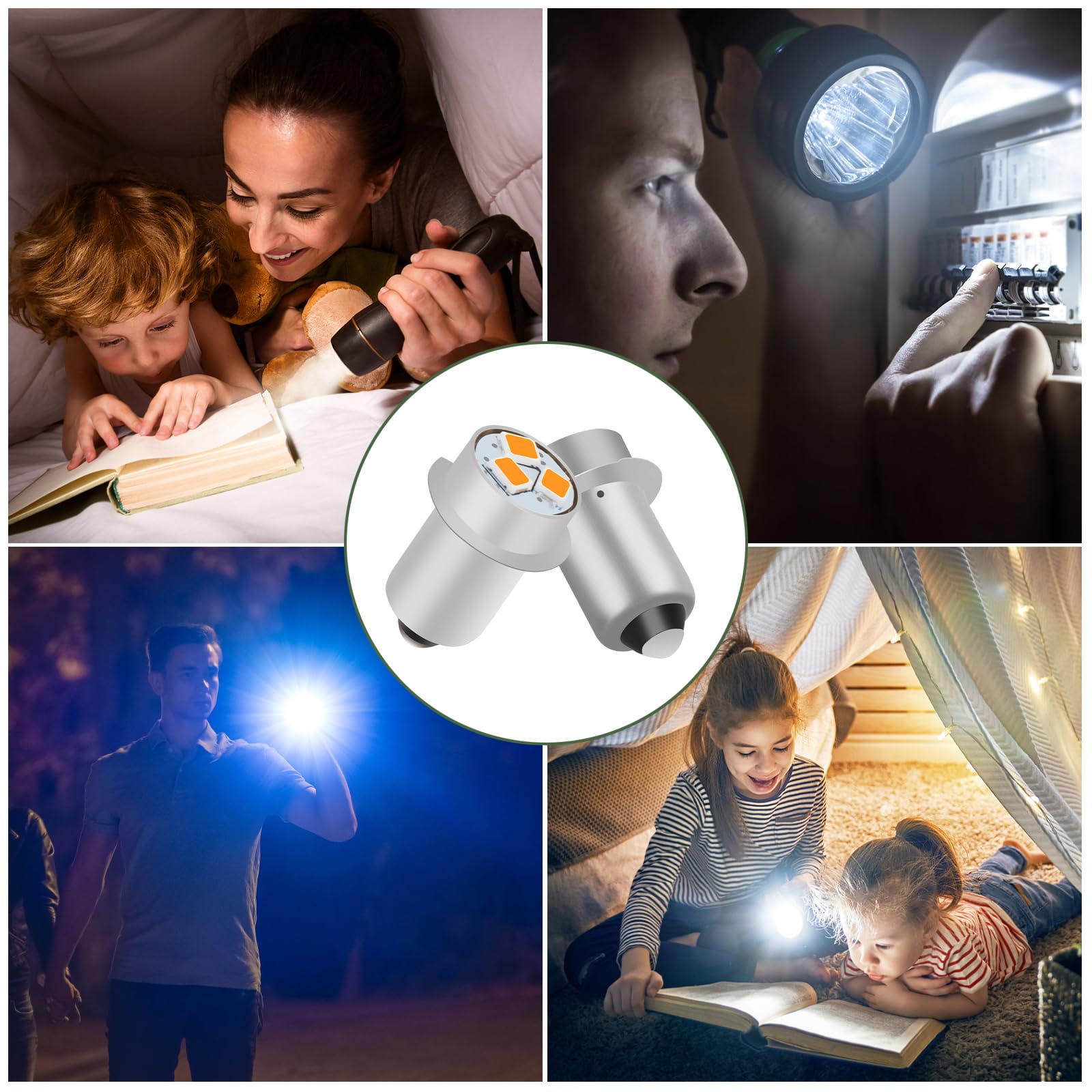 Misfart Flashlight Bulbs Replacement, Mag-Lite Led Bulb For Ryobi Craftsman Milwaukee Flashlight, 18V 19.2V Led Flashlight Bulb -2 Pack
