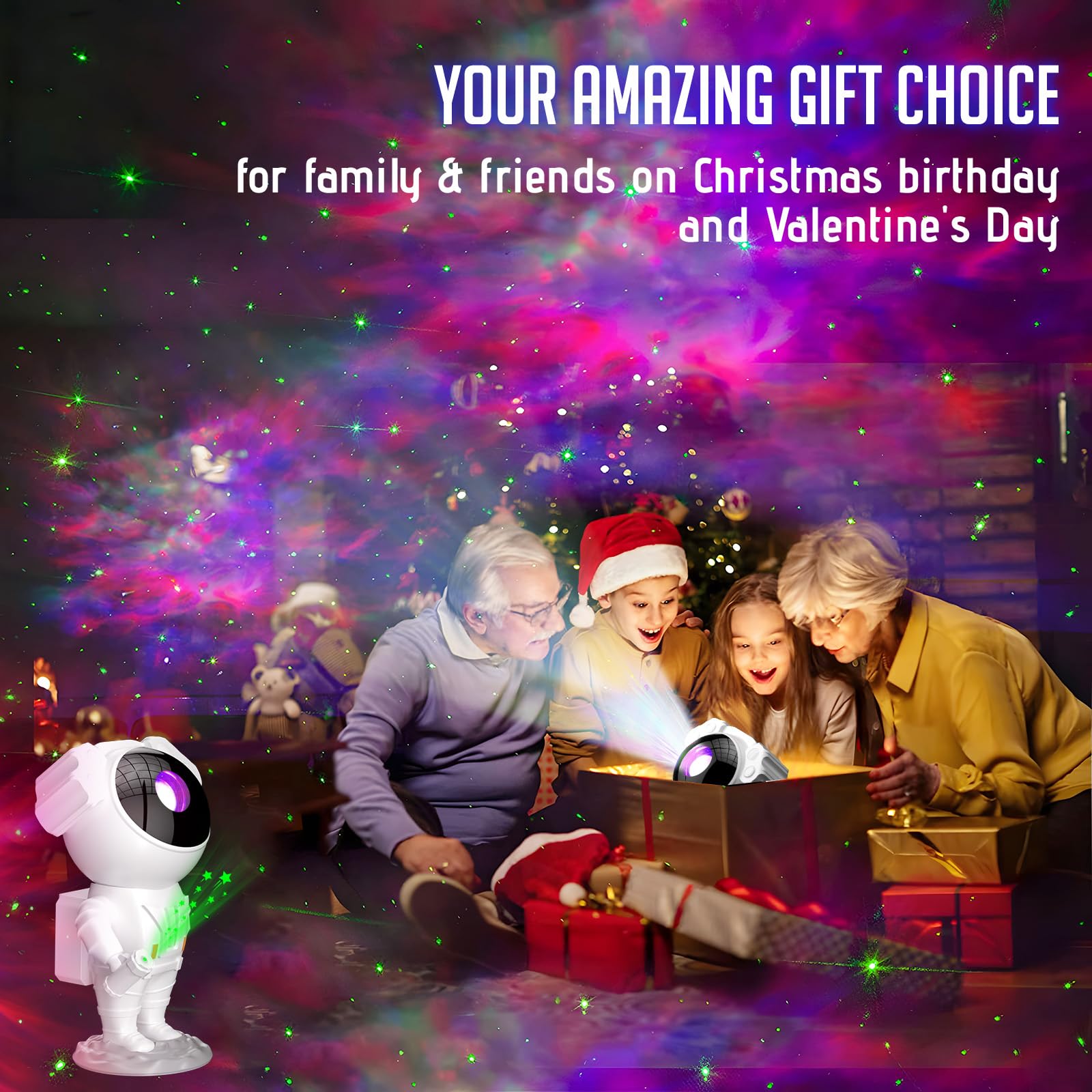 Auyle Astronaut Galaxy Projector For Bedroom, Star Projector Galaxy Light, Galaxy Light Projector, Night Light For Kids With Timer And Remote Control For Ceiling,Party,Game Room,Xmas  Year  Ideas