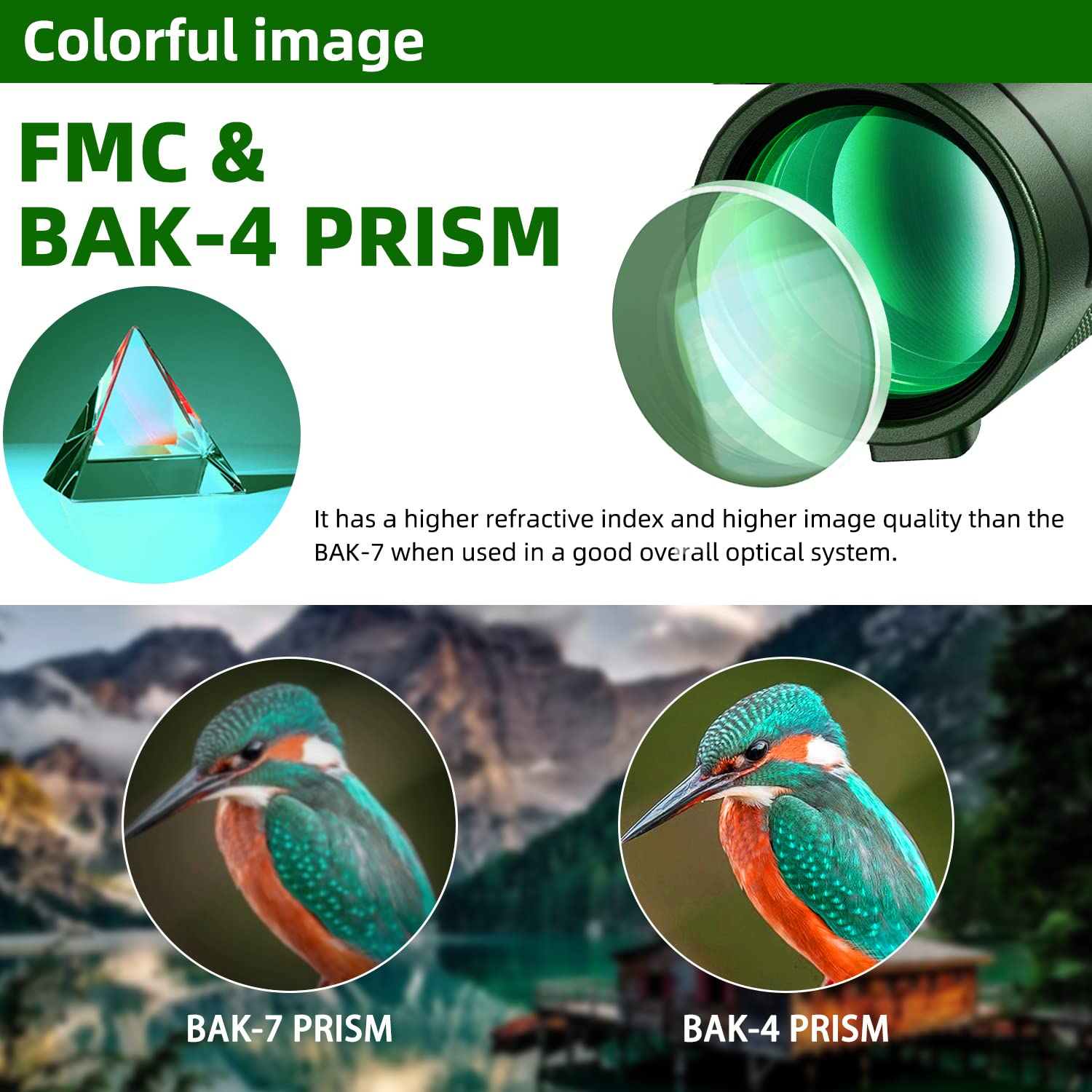 Chicy 40X60 High Power Monocular With Smartphone Adapter, Tripod, Bag - Bak4 Prism And Fmc Lens For Bird Watching, Hunting, Hiking, Camping