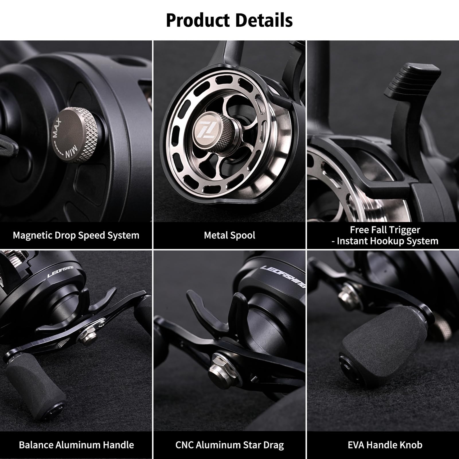 Karlak Ice Fishing Reels 3.2:1 Gear Ratio Ultra Smooth 3+1 Ball Bearings Fishing Reel