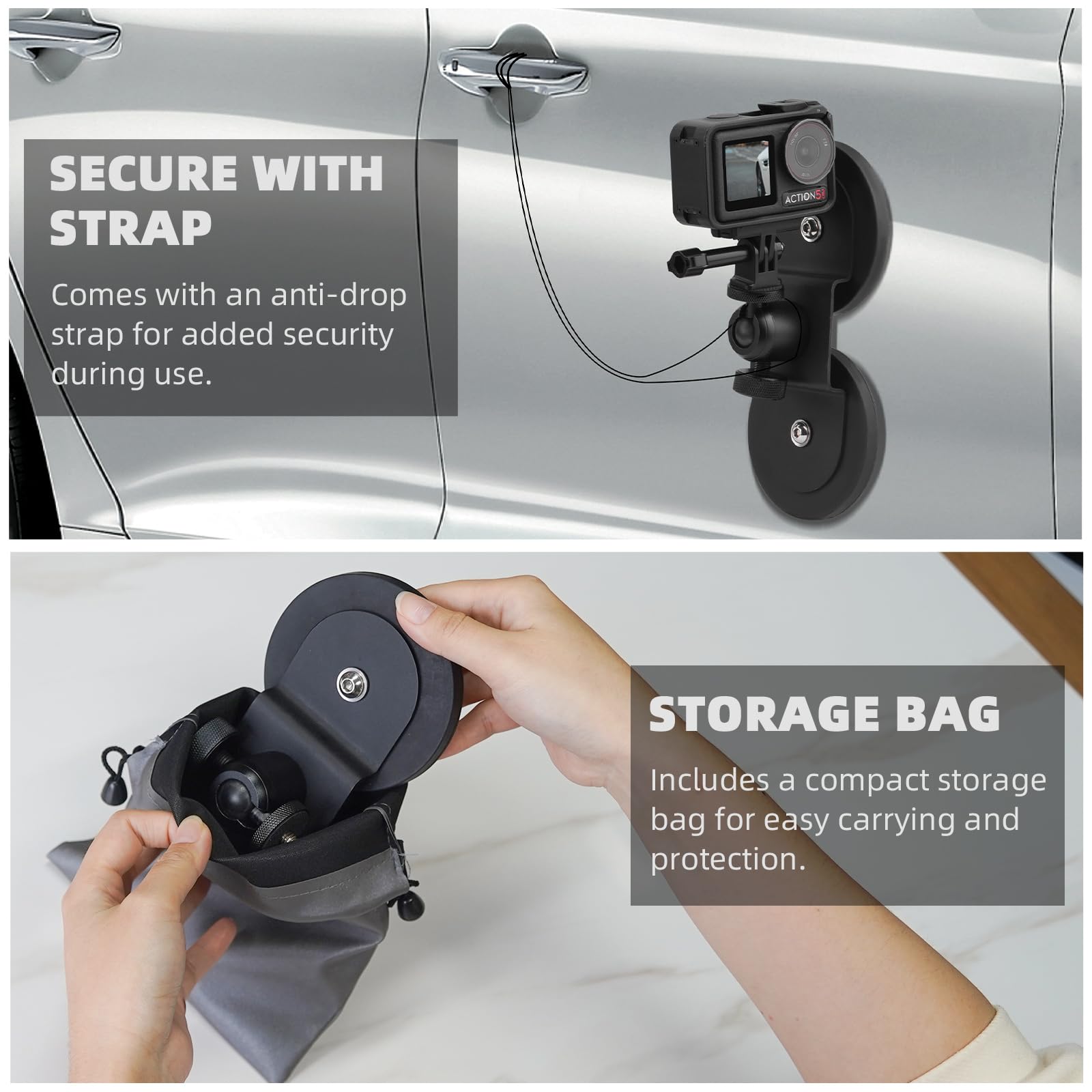 Brdrc Magnetic Car Mount For Gopro, Magnet Outside Camera Phone Holder Clip Stand For Gopro Hero Black Max, For Insta360 X4 X3 Go 3S, For Dji Pocket 3 Action 5 Pro 4 3, For Iphone Samsung Accessories