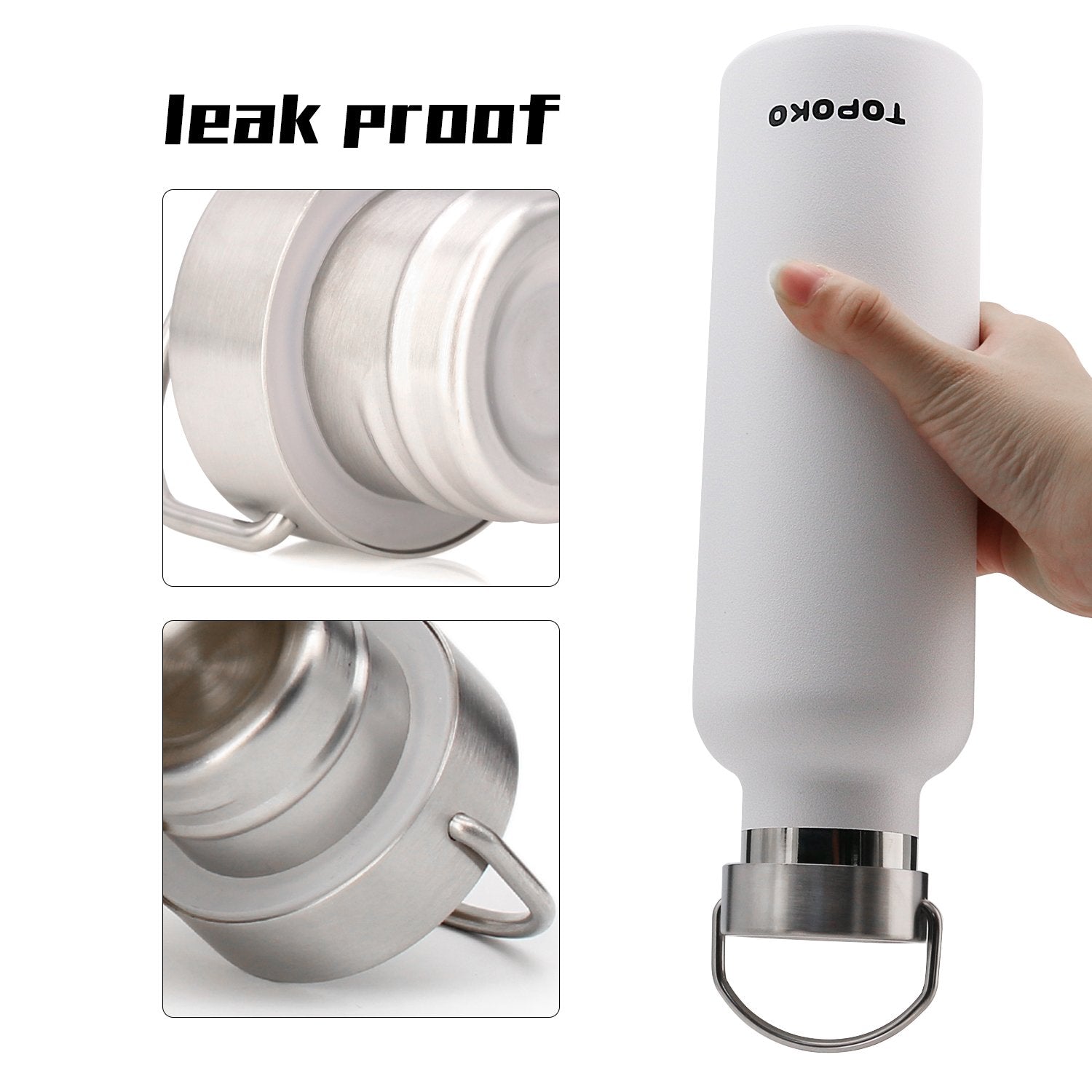 Topoko 25 Oz Stainless Steel Vacuum Insulated Water Bottle, Keeps Drink Cold Up To 24 Hours & Hot