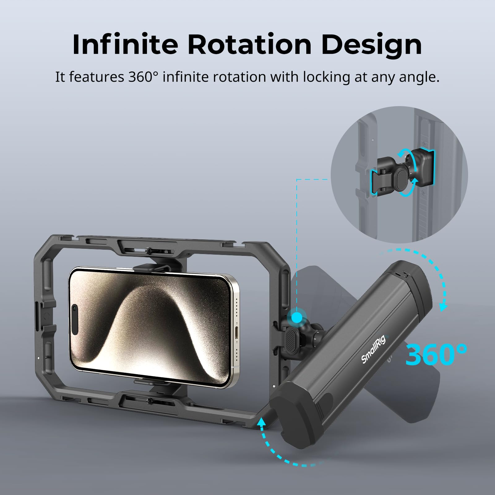 Smallrig Rotatable Bilateral Quick Release Side/Top Handle For Hawklock Quick Release Ecosystem For Smartphones 4842