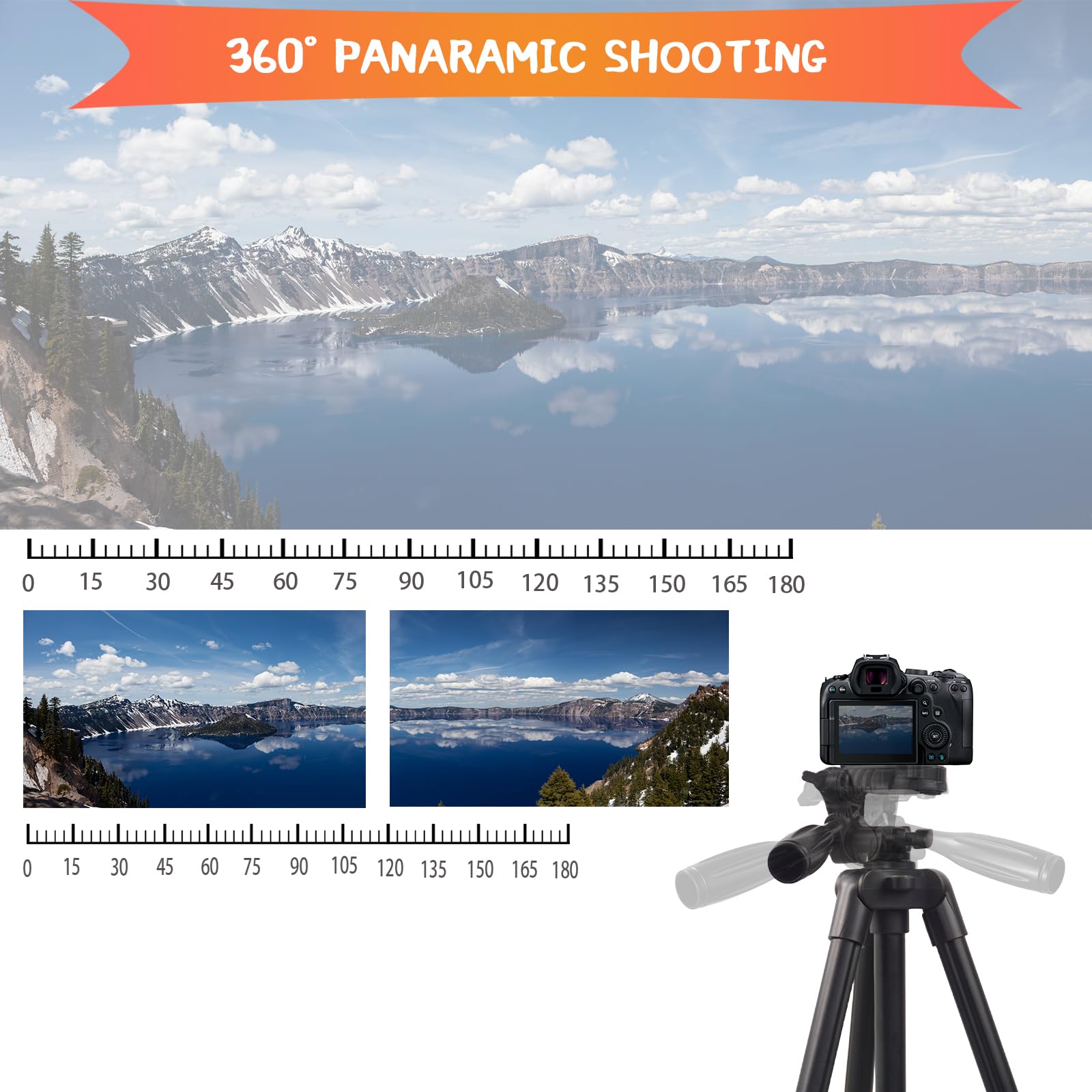 Kakotopa Camera Tripod, Cellphone Tripod, Lightweight Tripod For Smartphone With 3-Way Head, Portable Travel Tripod, Compatible With Phone/Camera/Projector/Dslr/Slr/Fill Light (Black)