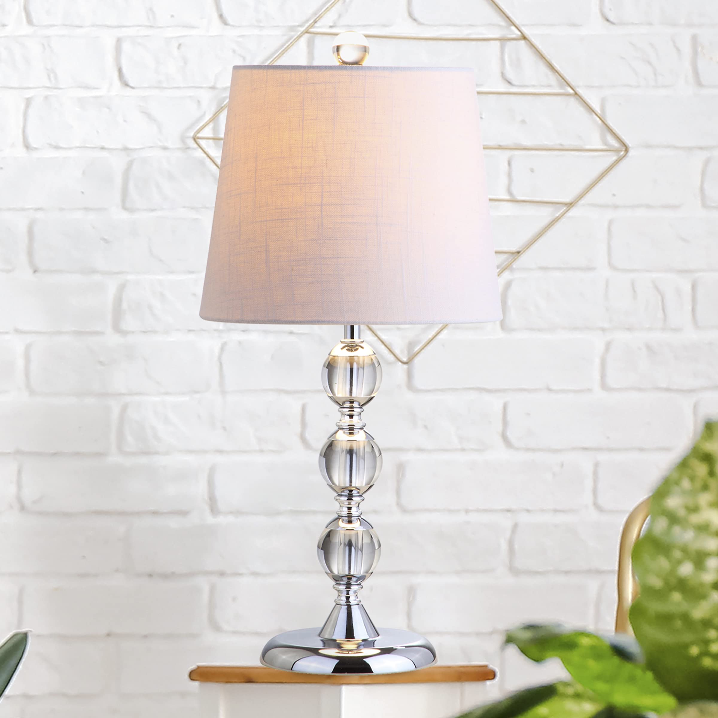 Jonathan Y JylA Hudson 20" Crystal Mini Led Table Lamp Traditional,Frenchcountry,Transitional For Bedroom, Living Room, Office, College Dorm, Coffee Table, Bookcase, Clear/Chrome