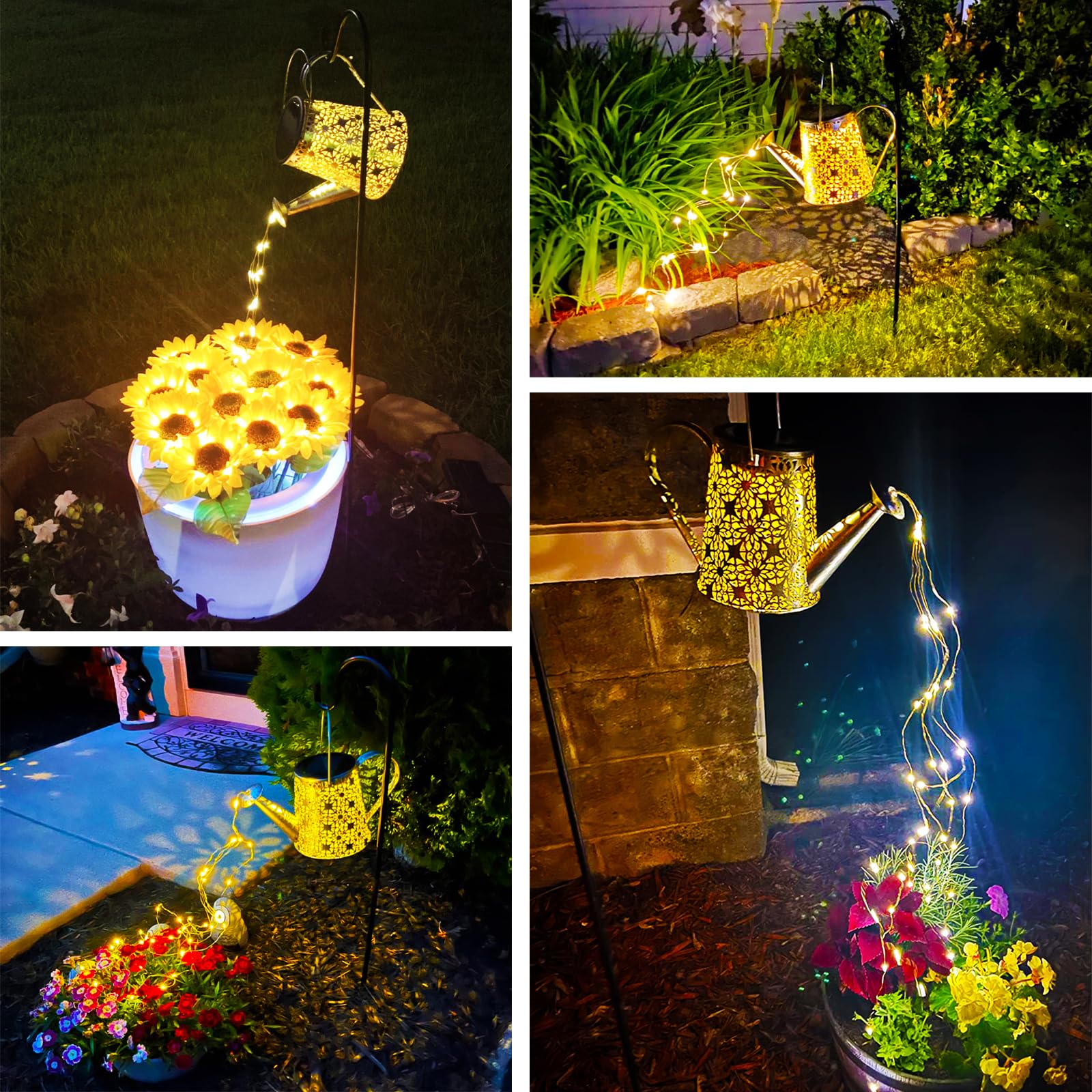 Vookry Solar Watering Can Lights, 2 Pack Large Hanging Solar Lights Outdoor Waterproof Garden Decor Outside For Patio Yard Porch Lawn Landscape Gardening  For Mom Women Grandma Birthday