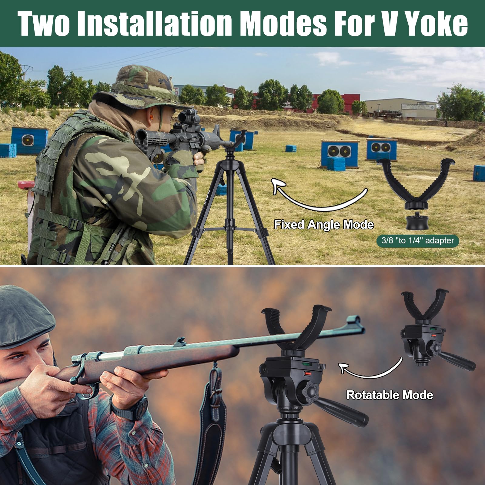 Dapeng 70" Binocular Tripod With Adapter,Shooting Tripod Hunting Rest V Yoke Stand,Compatible With Spotting Scope/Monocular/Astronomical Telescope/Dslr Camera/Phone/Projector