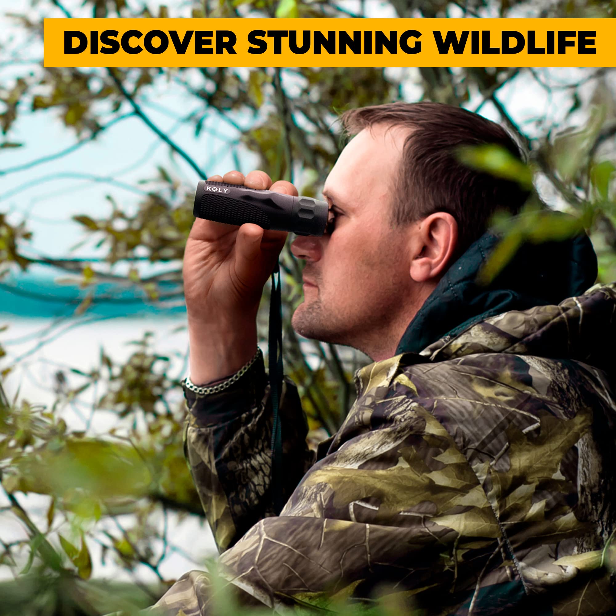 Koly Bak-4 Prism 10X25 Monocular Telescope, Compact Weather Resistant Scope With Snake Skin Grip, Designed For Bird Watching, Hiking, Hunting, Archery, And More, 10X Magnification, Black