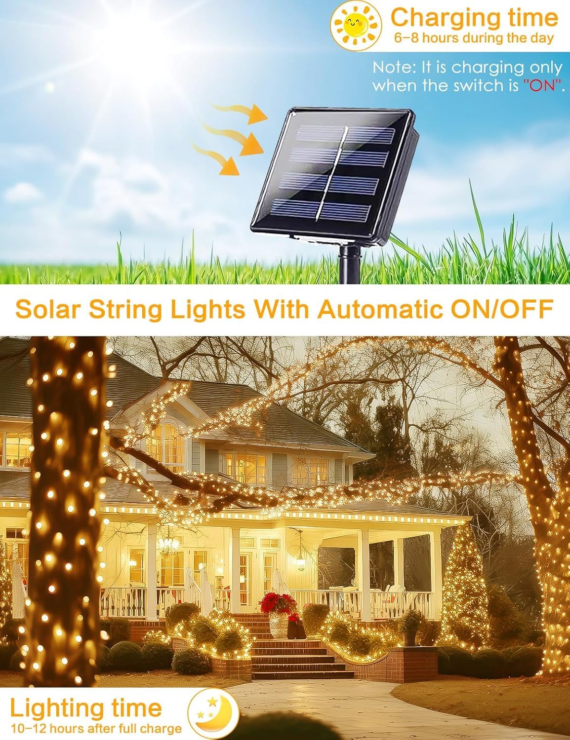Bhclight Solar String Lights Outdoor, 2 Pack 144Ft 400 Led Solar Christmas Twinkle Lights Outside Waterproof Copper Wire With 8 Modes Solar Fairy Lights For Garden Tree Birthday Christmas Decor(Warm White)