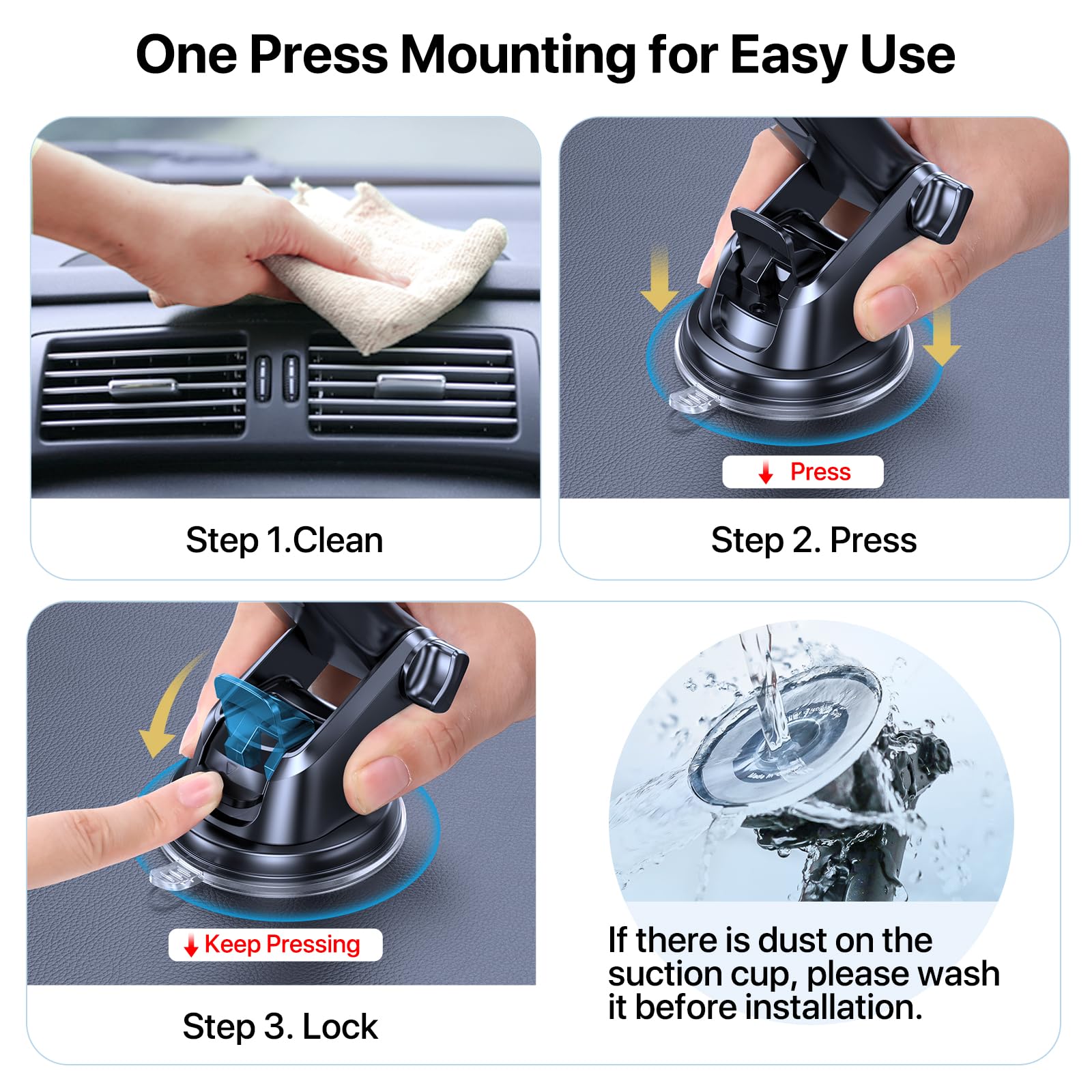 Miracase 3-In-1 Cell Phone Holders For Your Car, Universal Car Phone Holder Mount For Dashboard Air Vent Windshield Compatible With Iphone16 15 14 13 12 11 Pro Max Xs Xr X, Galaxy Stripe