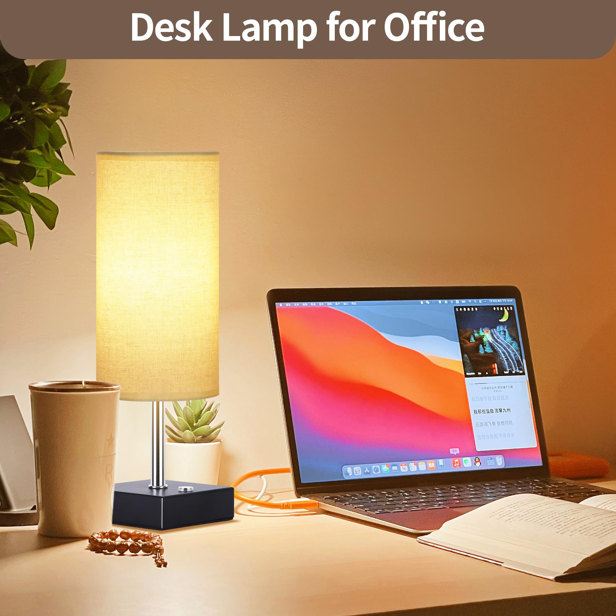 Plmmy Cordless Table Lamp, Battery Operated Lamp Touch Dimmable,Rechargeable Lamp For Nightstand, Battery Powered Wireless Table Lamp For Decor, Living Room, Dorm-2Pack