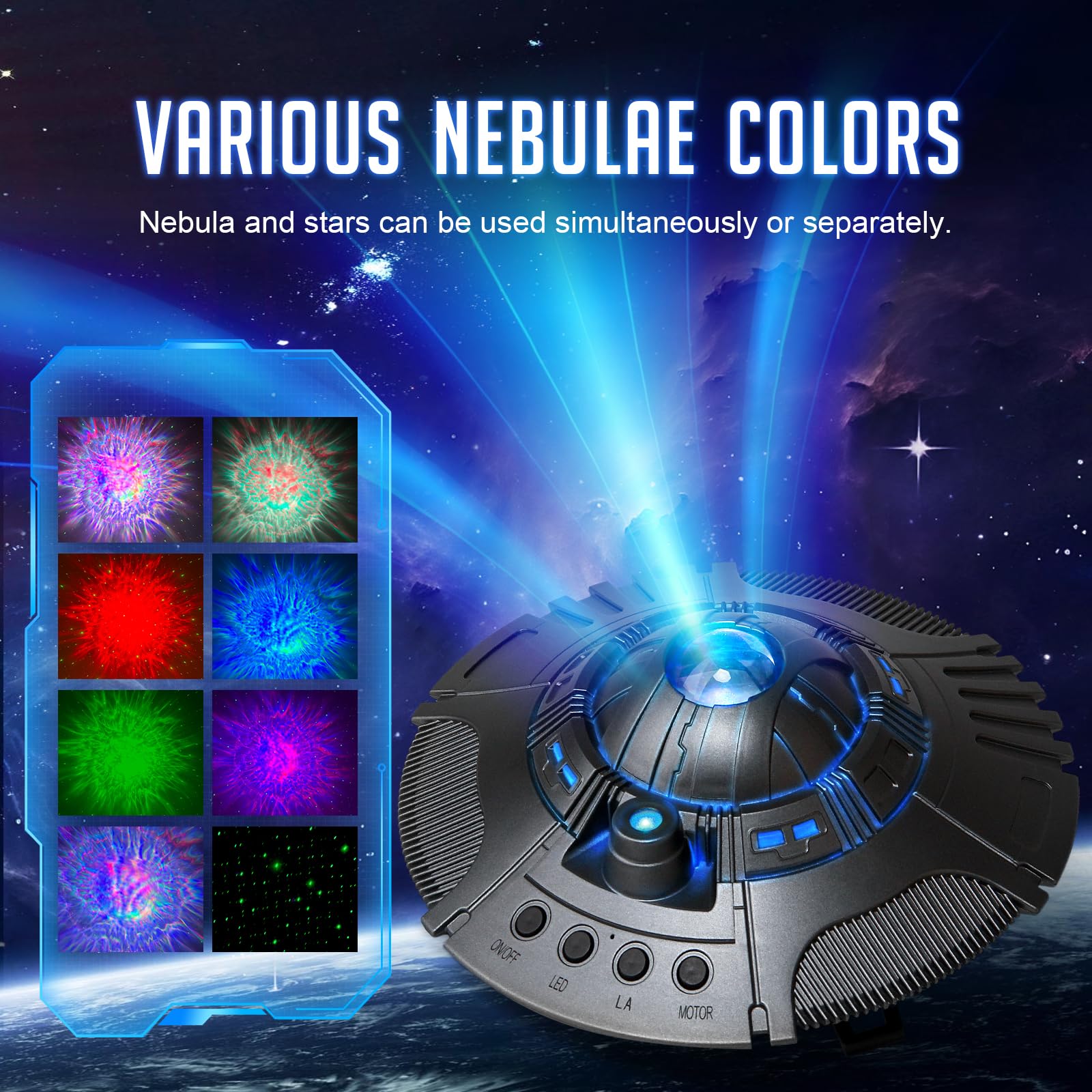 Shjqjjlbcq Ufo Galaxy Projector, Led Lights For Bedroom, Star Projector, Night Light For Kids And Adults, Starry Nebula Ceiling Led Lamp, Room Decor Aesthetic,  For Christmas, Birthdays, Valentine'S Day