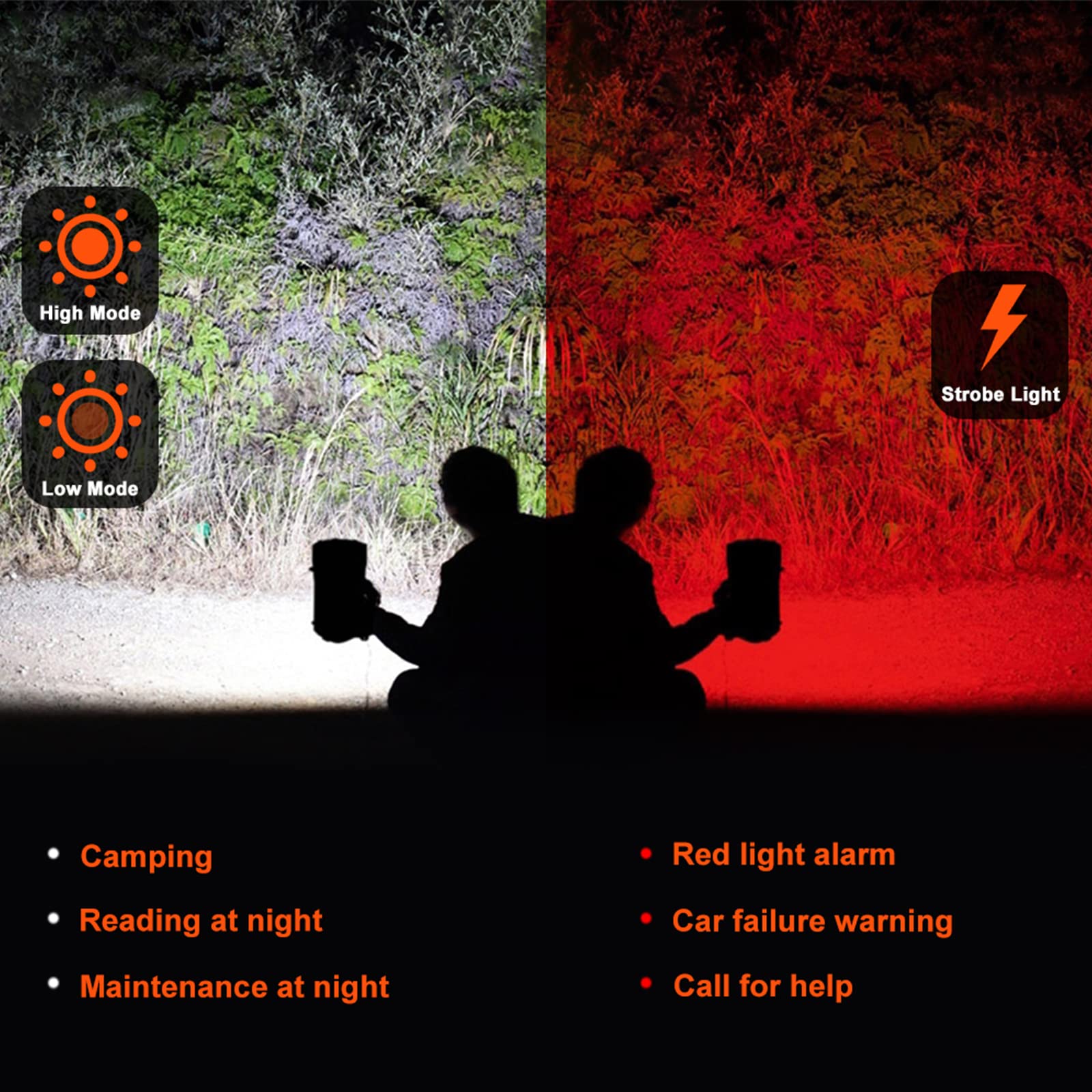 Inshareplus Handheld Spotlight Searchlight, Rechargeable 35W High Lumen Waterproof Ultra Bright Led Hand Crank Flashlight, Portable Usb Power Bank With Long-Lasting Battery For Camping, Outdoor, Emergency