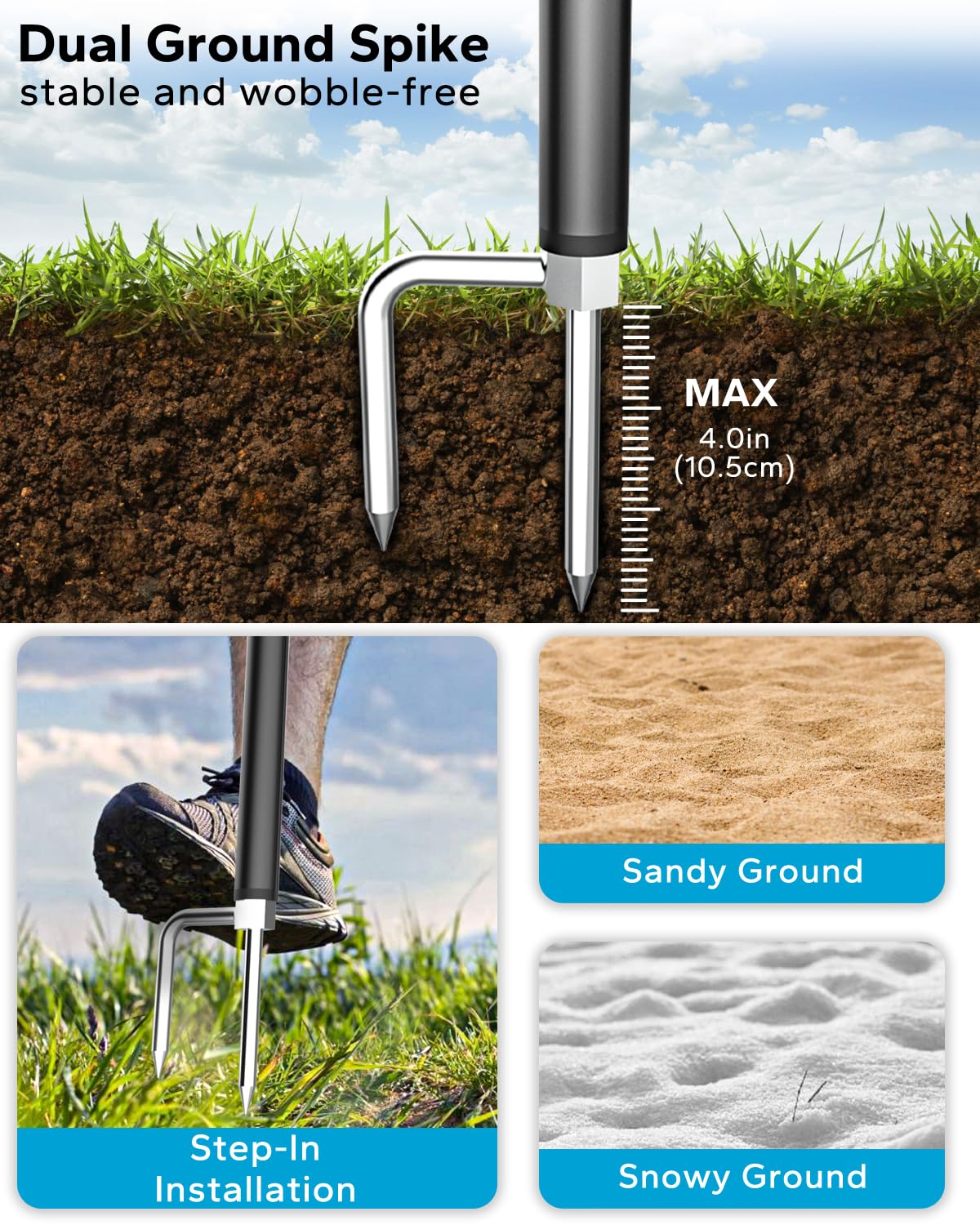 Gdzn 57" Extendable Golf Monopod Selfie Stick - Magnetic Phone Holder For Golf Swing Analysis, Putting Recording And Training Aid, Portable Travel Tripod Stand With Ground Spike, Magsafe Compatible