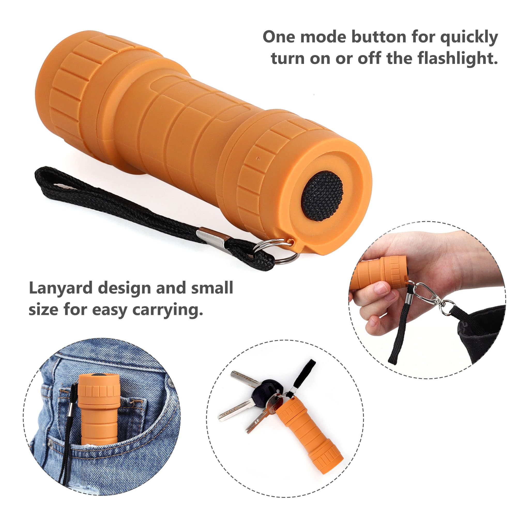 Seamagic 10-Pack Professional Outdoor Mini Flashlights Set, Super Bright 100 Lumen Led Flashlights, Small Flashlights Pack With 30-Piece Aaa Dry Batteries Included
