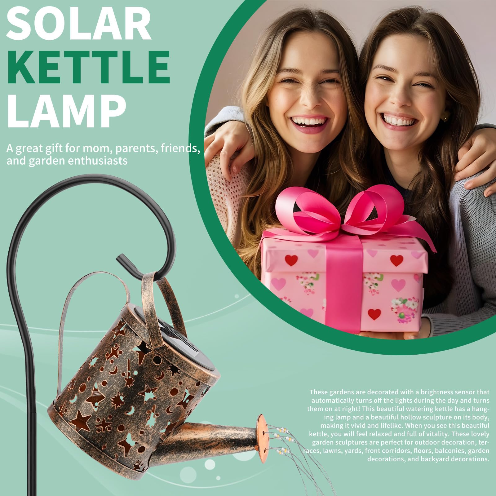 Hhuwrul Solar Watering Can With Lighting, Waterproof Solar Lights Outdoor Garden Decoration For Patio Lawn Sidewalk Paths