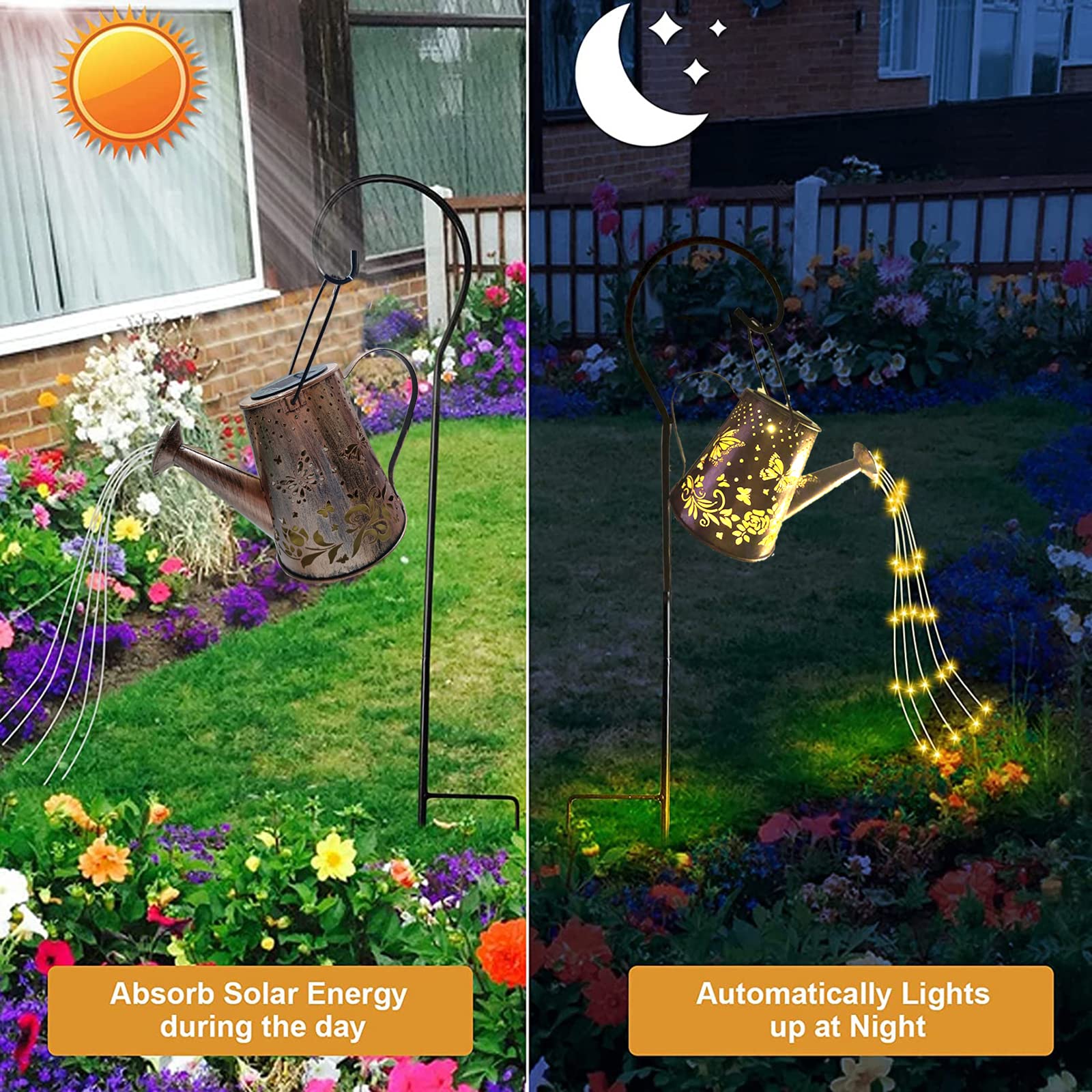 Yevheniy N\A Solar Butterfly Garden Light,Solar Watering Can Lights Outdoor Garden Ornaments Waterproof For Pathway Yard Lawn Patio Landscape Decor
