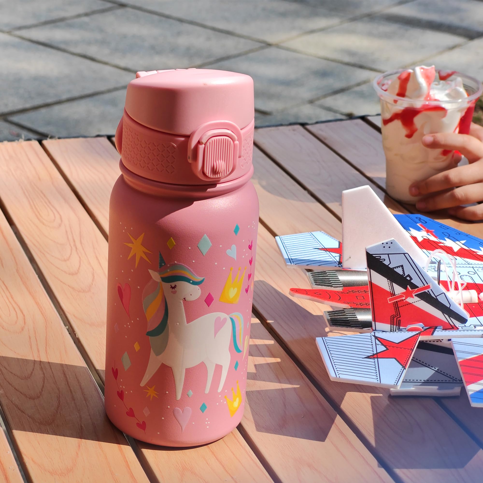 Oldley 12Oz Kids Water Bottle, Stainless Steel Insulated Water Bottle For Kids, With Straws Leak-Pr