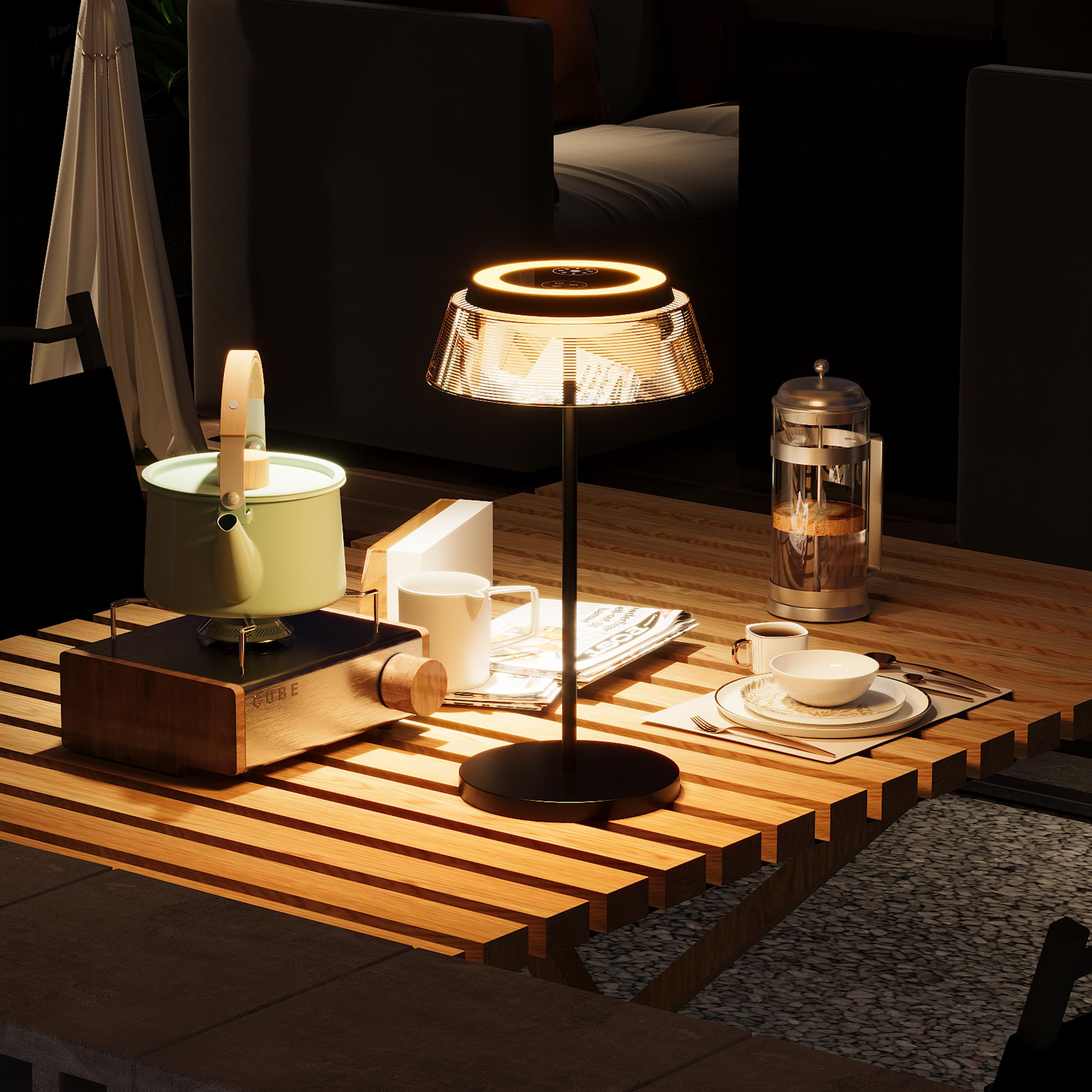 Rootro Table Lamp Set Of 2 Rechargeable Cordless Desk Lamp 5500Mah Battery Operated Waterproof Portable Usbc Led Nightstand Lamp 3 Color Dimmable Touch Night Light For Bedroom Restaurant Party Outdoor