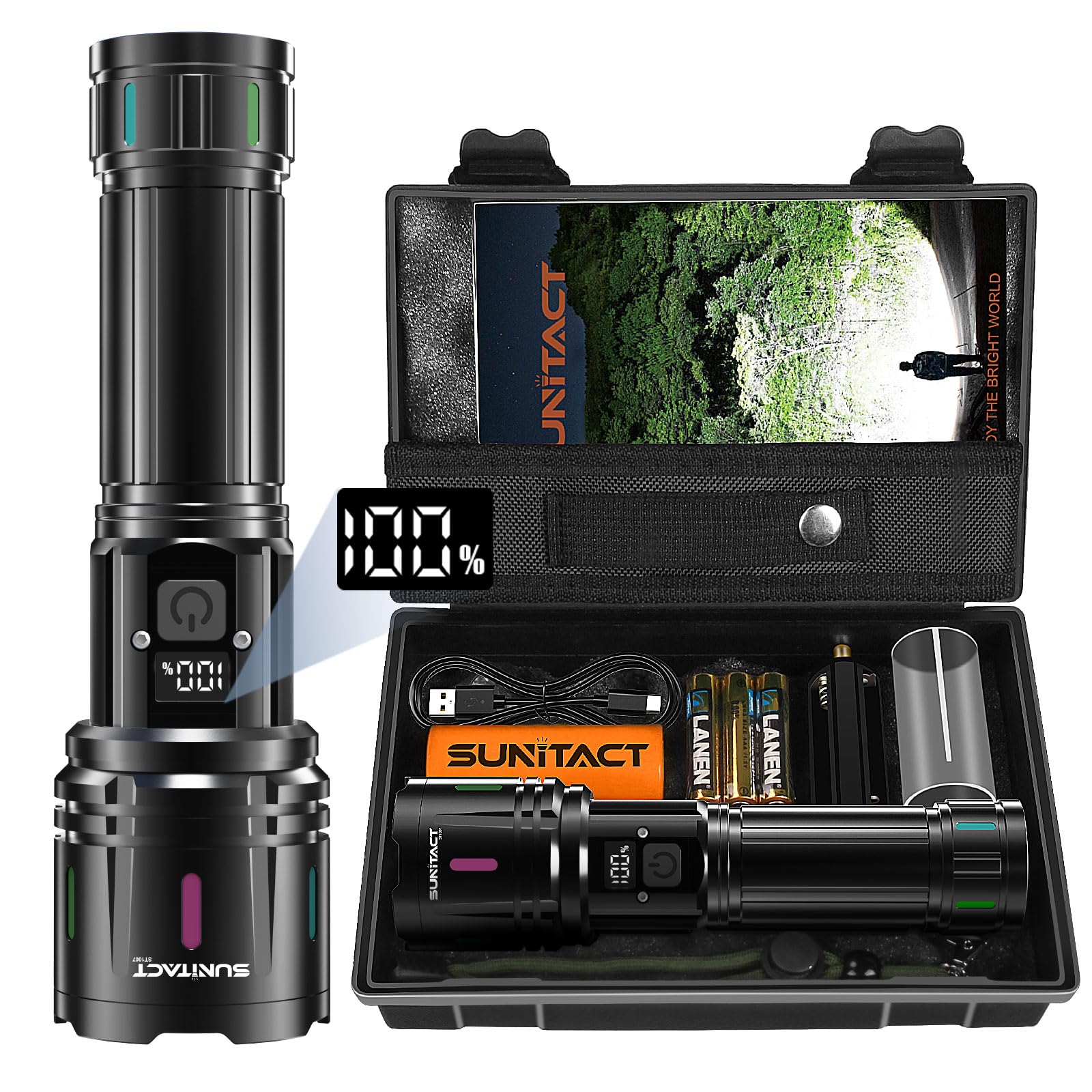 Sunitact St1476 + St1007 Rechargeable Flashlights High Lumens