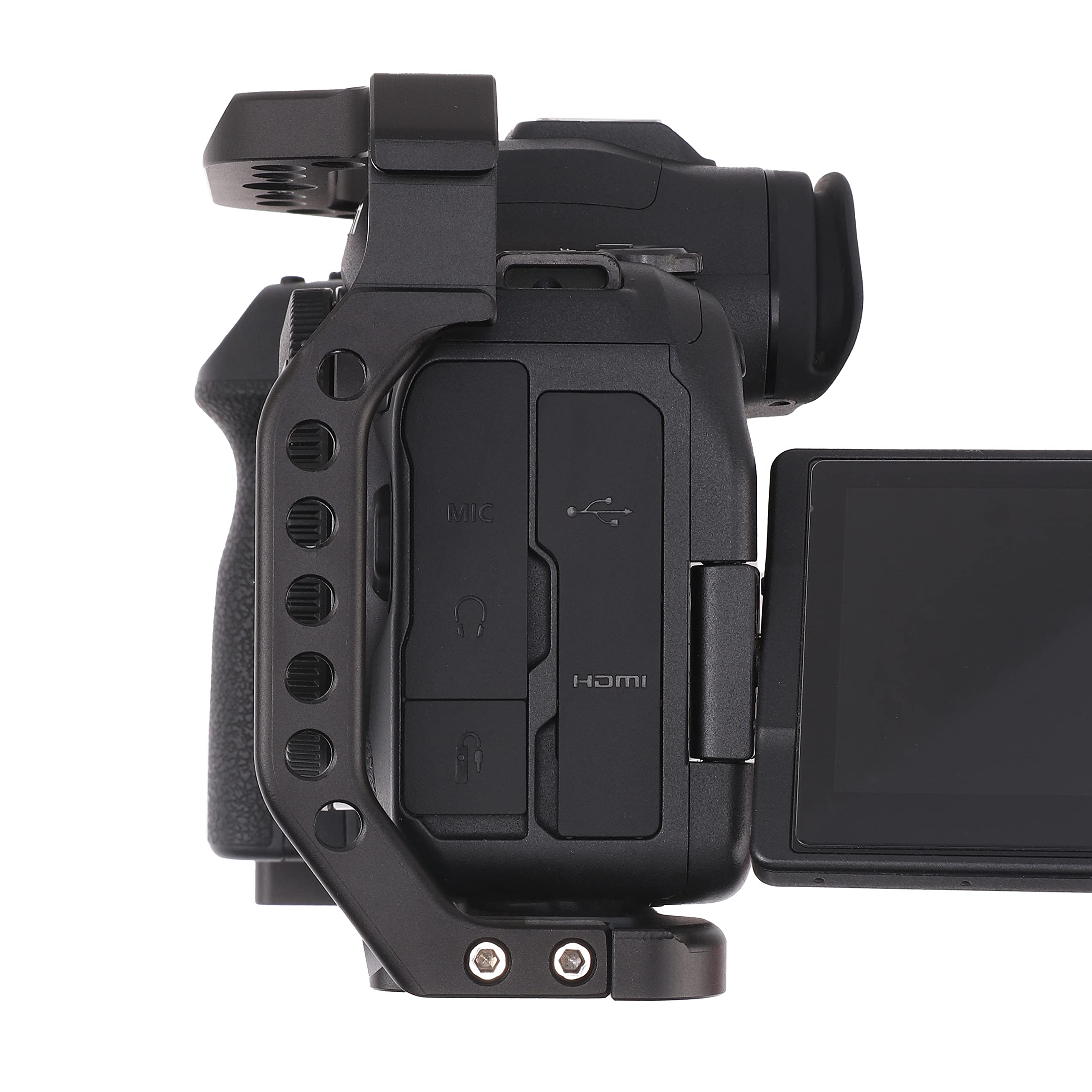 Fotga Dslr Camera Cage Video Stabilizer For Canon R5 R5C R6,Compatible With Arca Swiss Clamp,Multiple 1/4" 3/8" Screw Holes