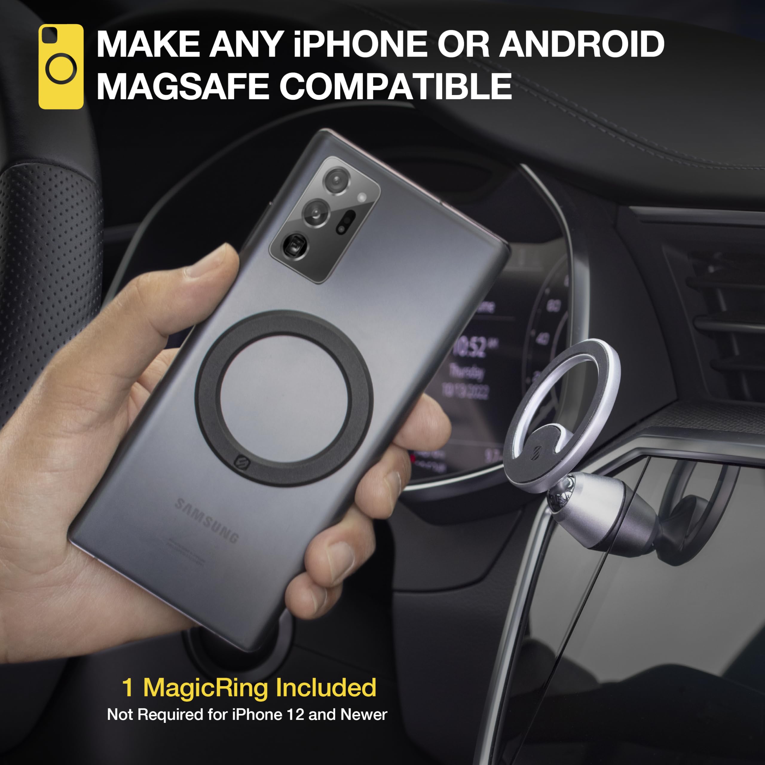 Scosche Magicmount Memsd-Sp Elite2 Magnetic Dashboard Mount For Magsafe Mobile Devices, Cell Phone Holder For Car Dash, 360° Adjustable Magnet Head, Compatible With Iphone 14, 13, 12 And Magsafe Case