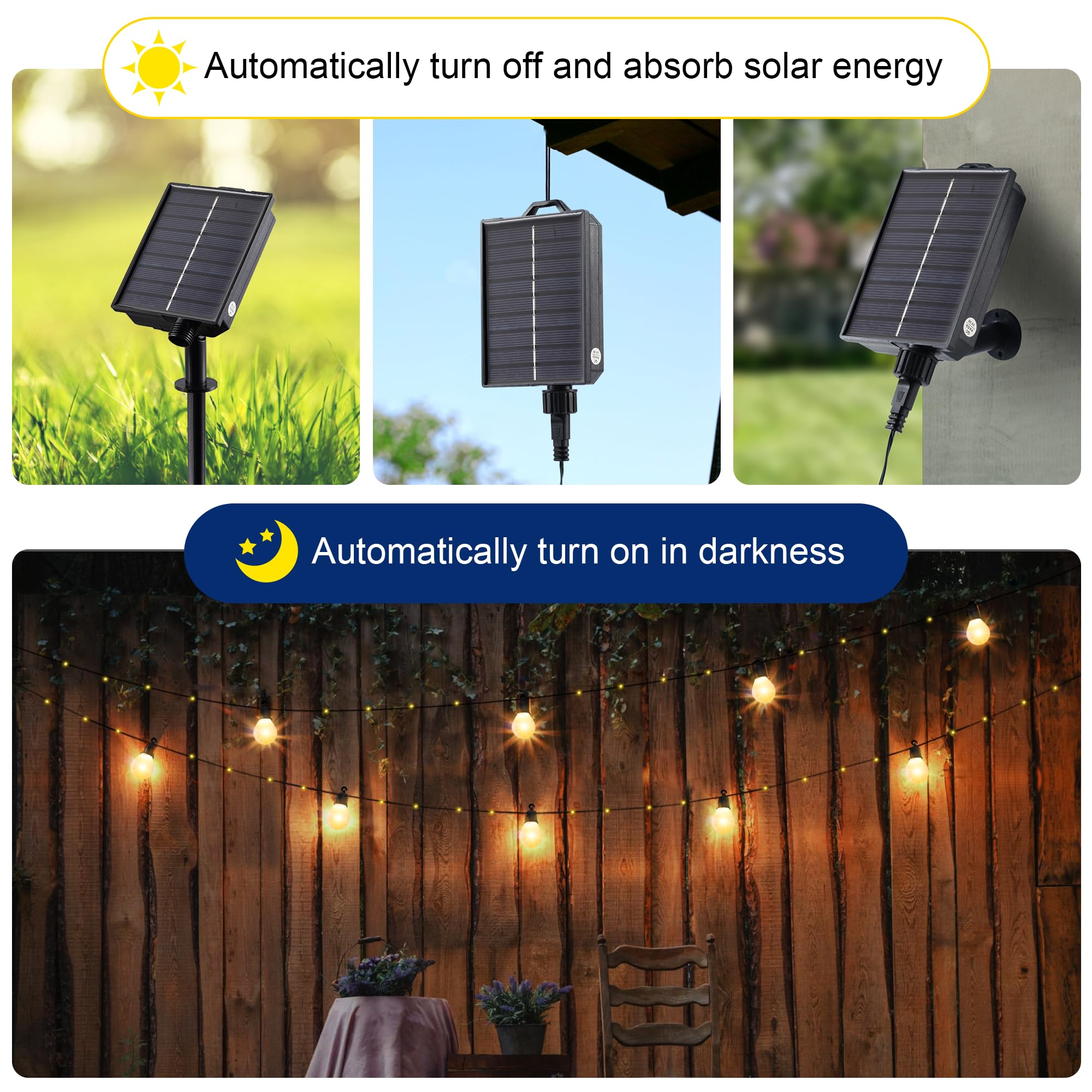 Lertdai Solar String Lights Outdoor With Remote Waterproof 33 Feet 100 Led Solar Patio Lights Usb Rechargeable 8 Light Modes Solar Powered String Lights For Outside Garden Backyard Christmas Party Decor