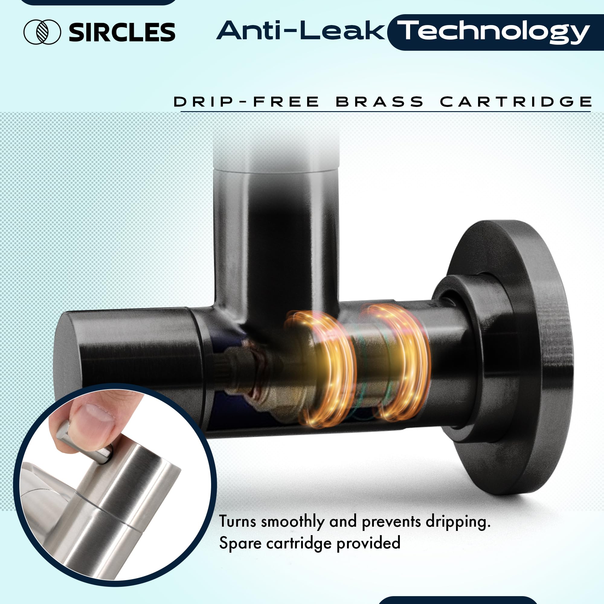 Sircles Pot Filler Faucet - Matte Black Finish - Extra Long 26-Inch - Wall Mount Stainless Steel - Dual 360° Swing Joints - Teflon Tape & Extra Cartridge Included