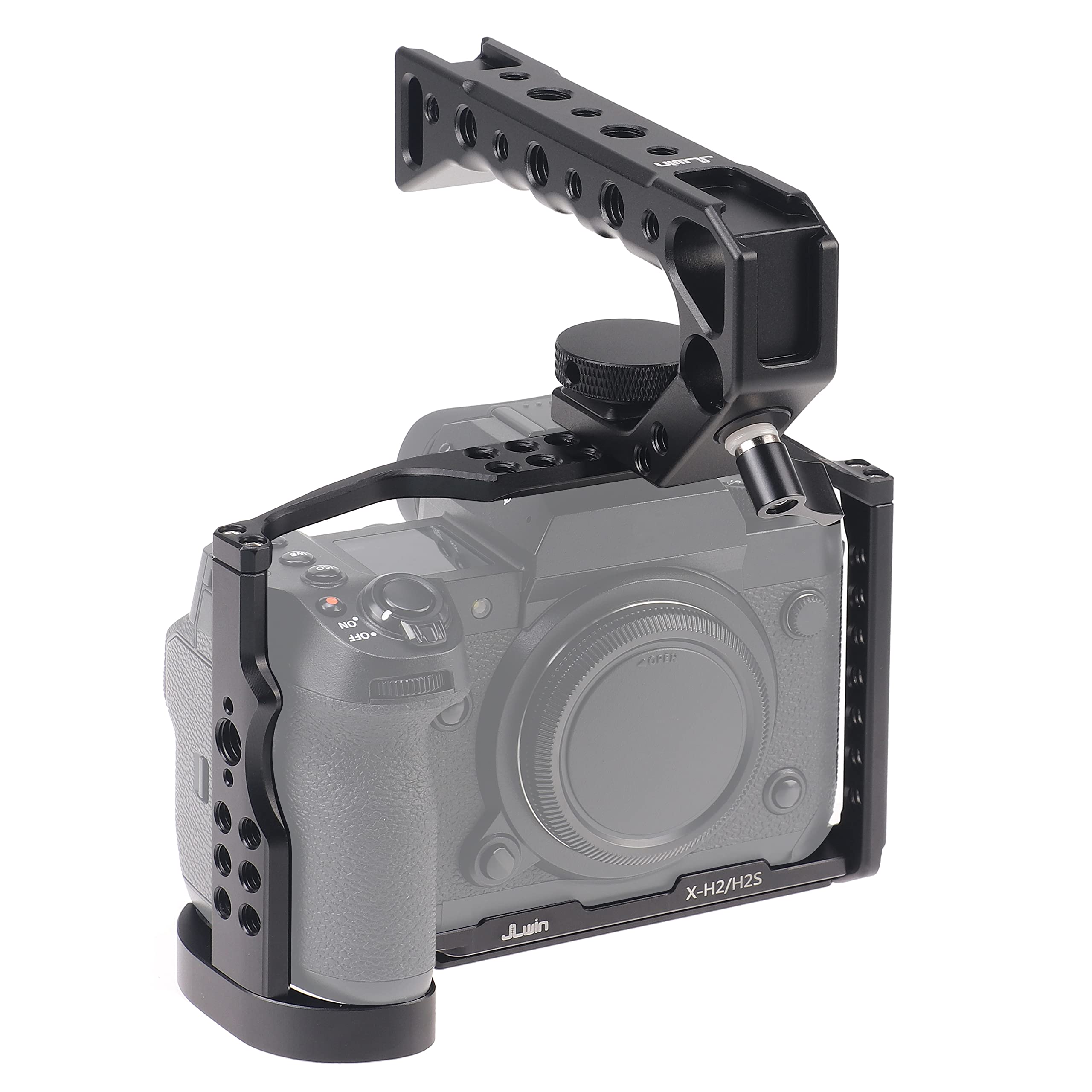 Fotga Alloy Aluminum Camera Cage Bracket Stabilizer + Top Handle For Fujifilm X-H2 X-H2S Dslr Camera Video Film Making Compatible With Arca Swiss Clamp