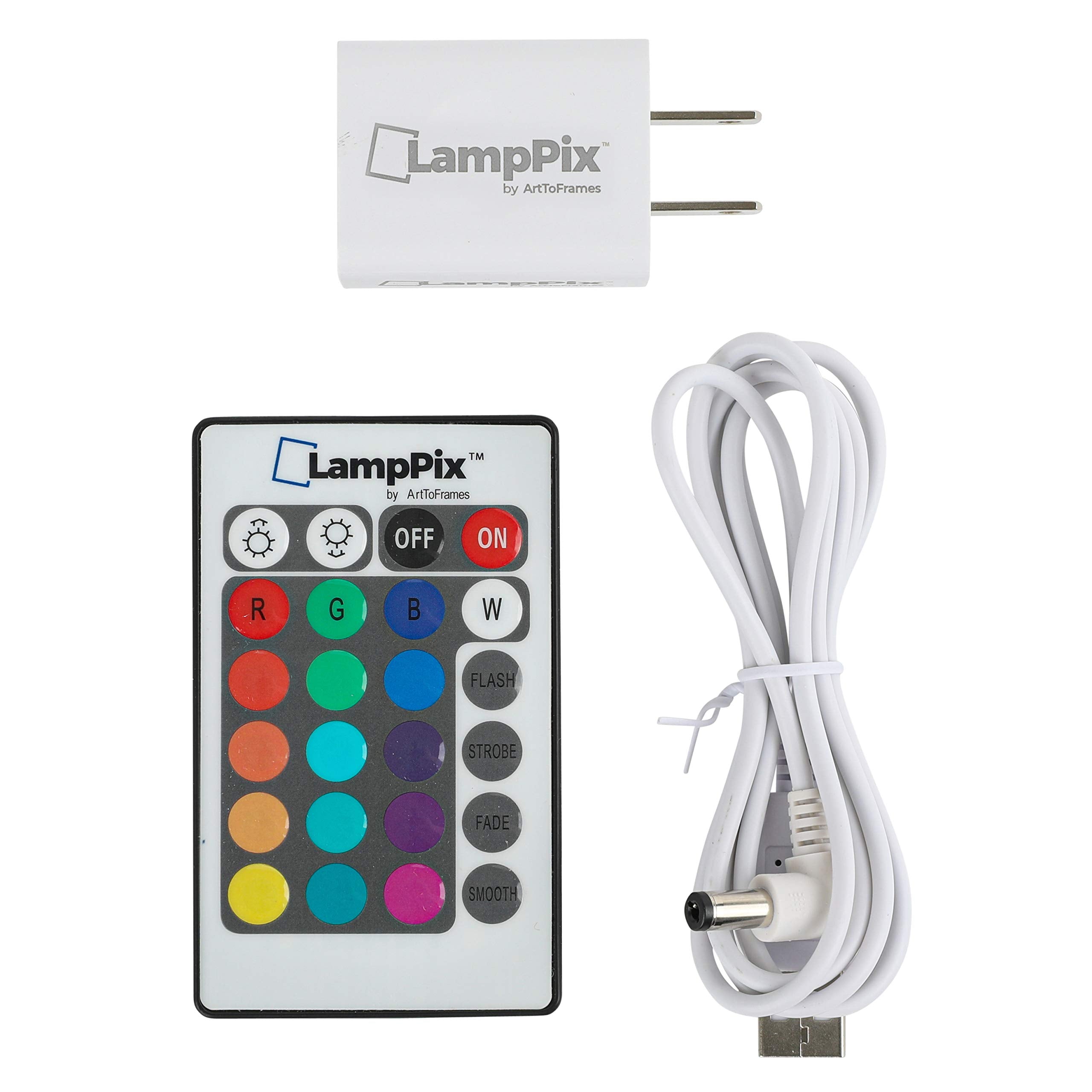 Lamppix Led Desk Lamp Chicago Skyline Canvas Printed Table Light Comes With 16 Color Rechargeable Light Bulb With 5 Level Dimmer And Remote Control And Chrome Standoffs. Made In The Usa