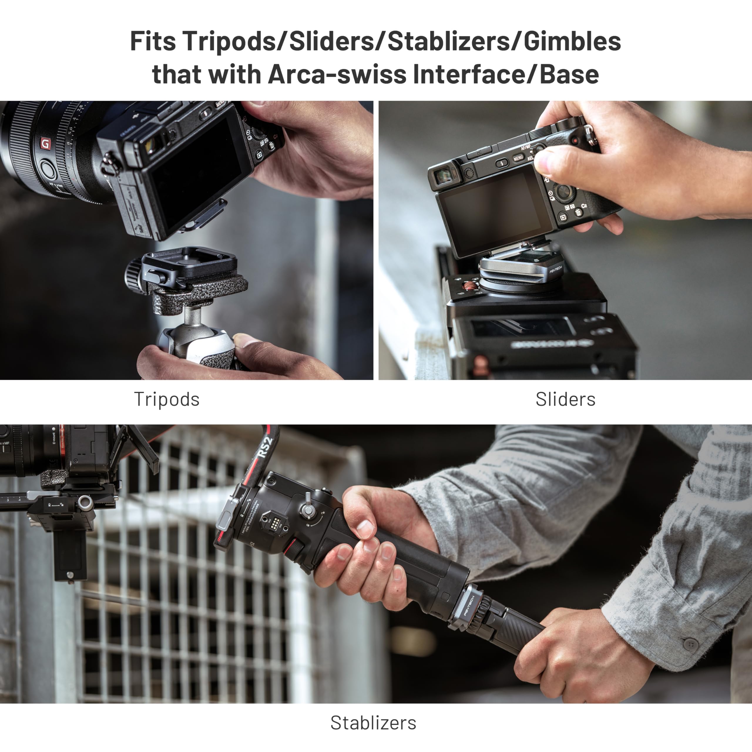 Pgytech Arca-Type Quick Release Camera Plate Parts Replacement Switch Between Tripod, Monopod, Slider Arca Swiss Compatible
