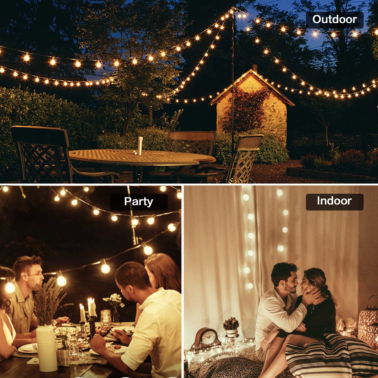 Chysuper 25Pack G40 Led Replacement Bulbs, E12 Candelabra Base, 1W (7W Equivalent) Dimmable 2700K, Shatterproof Plastic Globe For Outdoor String Lights, Patio, Porch, Christmas, Wedding, Cafe & Bistro